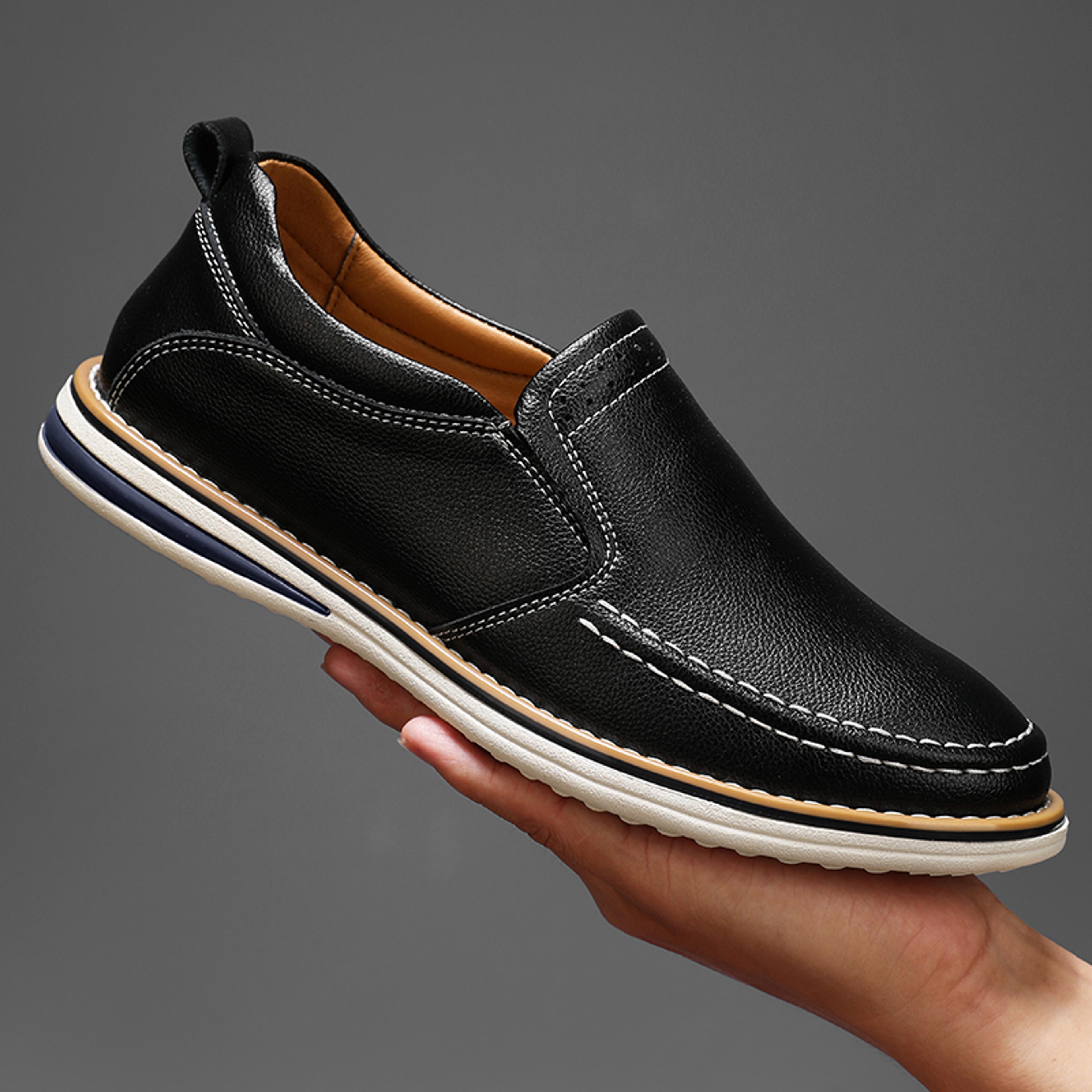 Men Casual Shoes Genuine Leather Driving Flats Fashion Breathable Sneakers Large Size Loafers Outdo 2