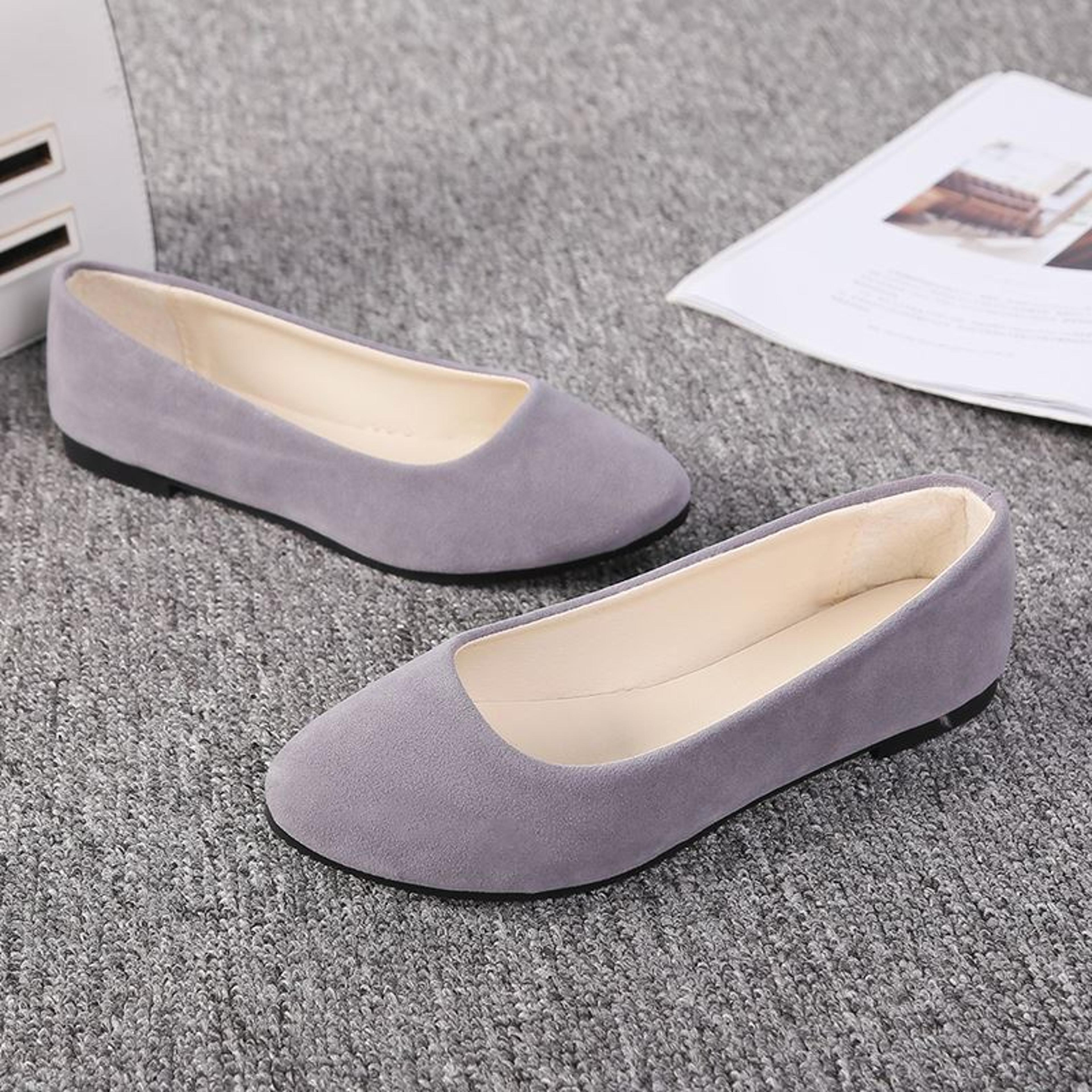 Spring Flock Ballet Flats Slip On Women Flats Shoes Candy Color Pointed Toe Female Loafers Large Si 5