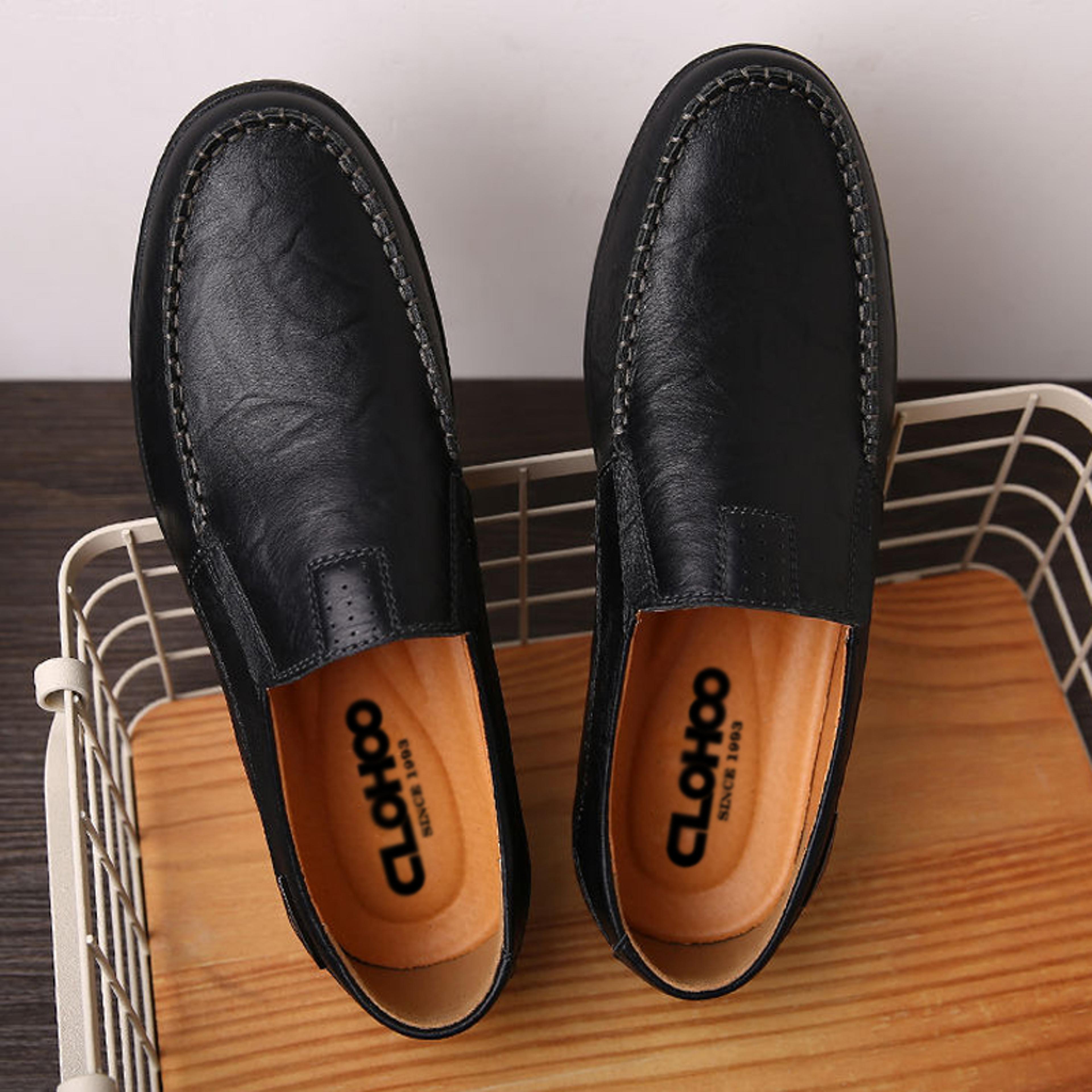 Handmade Casual Loafers For Men Comfortable SlipOn AntiSlip Leather Driving Shoes 1