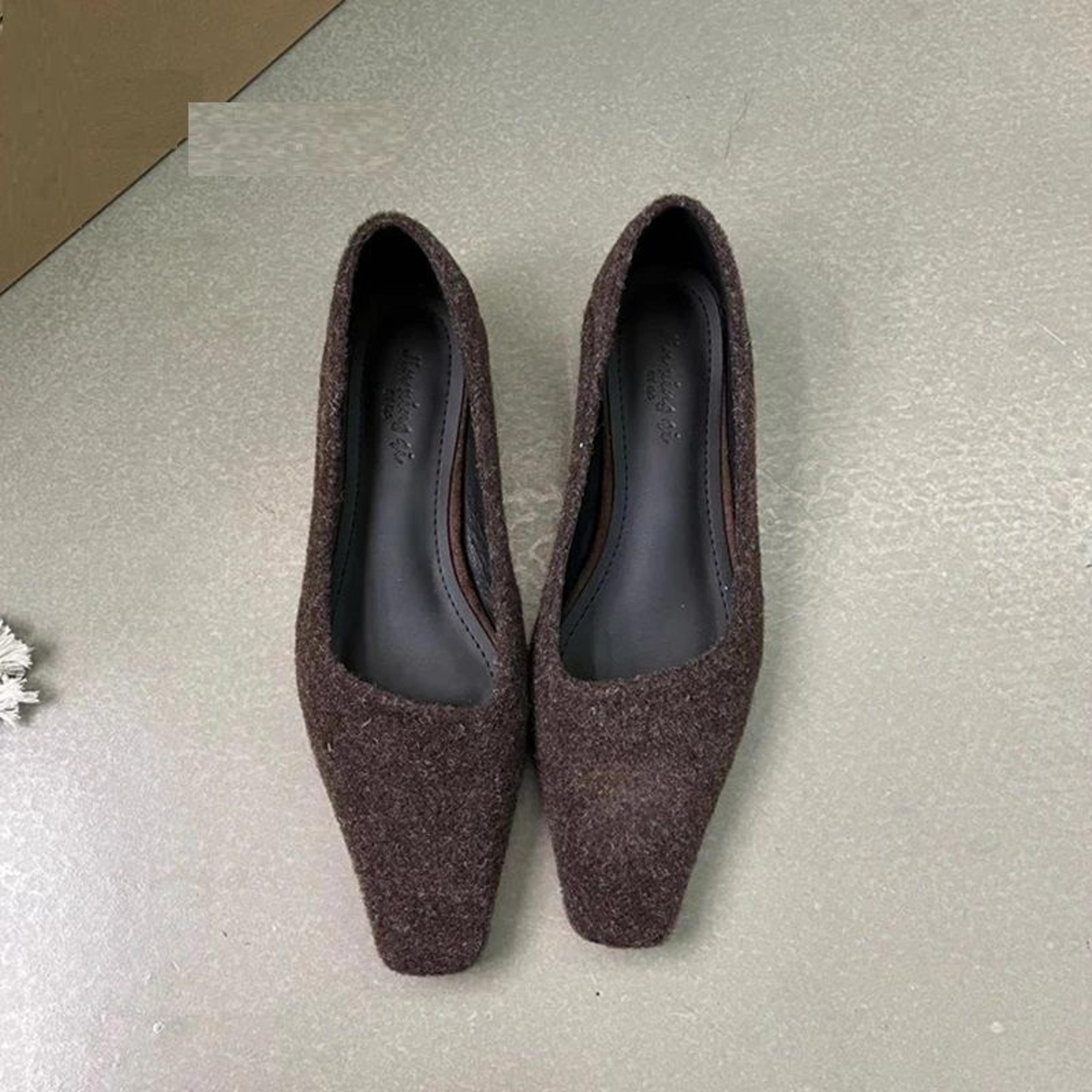 Ladies Elegant Boat Shoes Spring New Brand Women Pumps Shallow Slip On Square Low Heel Single Shoes 3