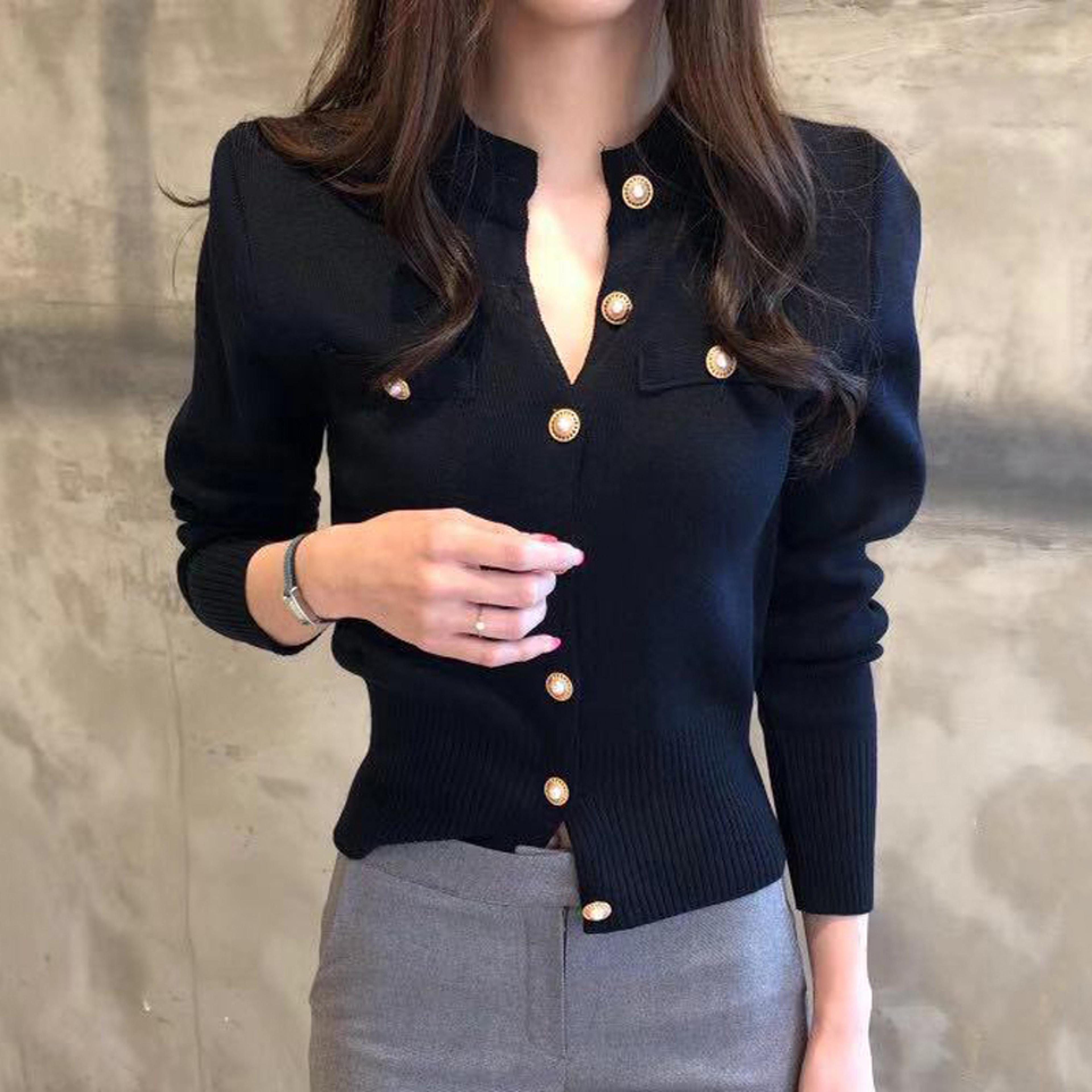 Fashion Women Cardigans Sweater For Autumn Knitted Coat Short Casual Single Breasted Korean Slim Ch 3
