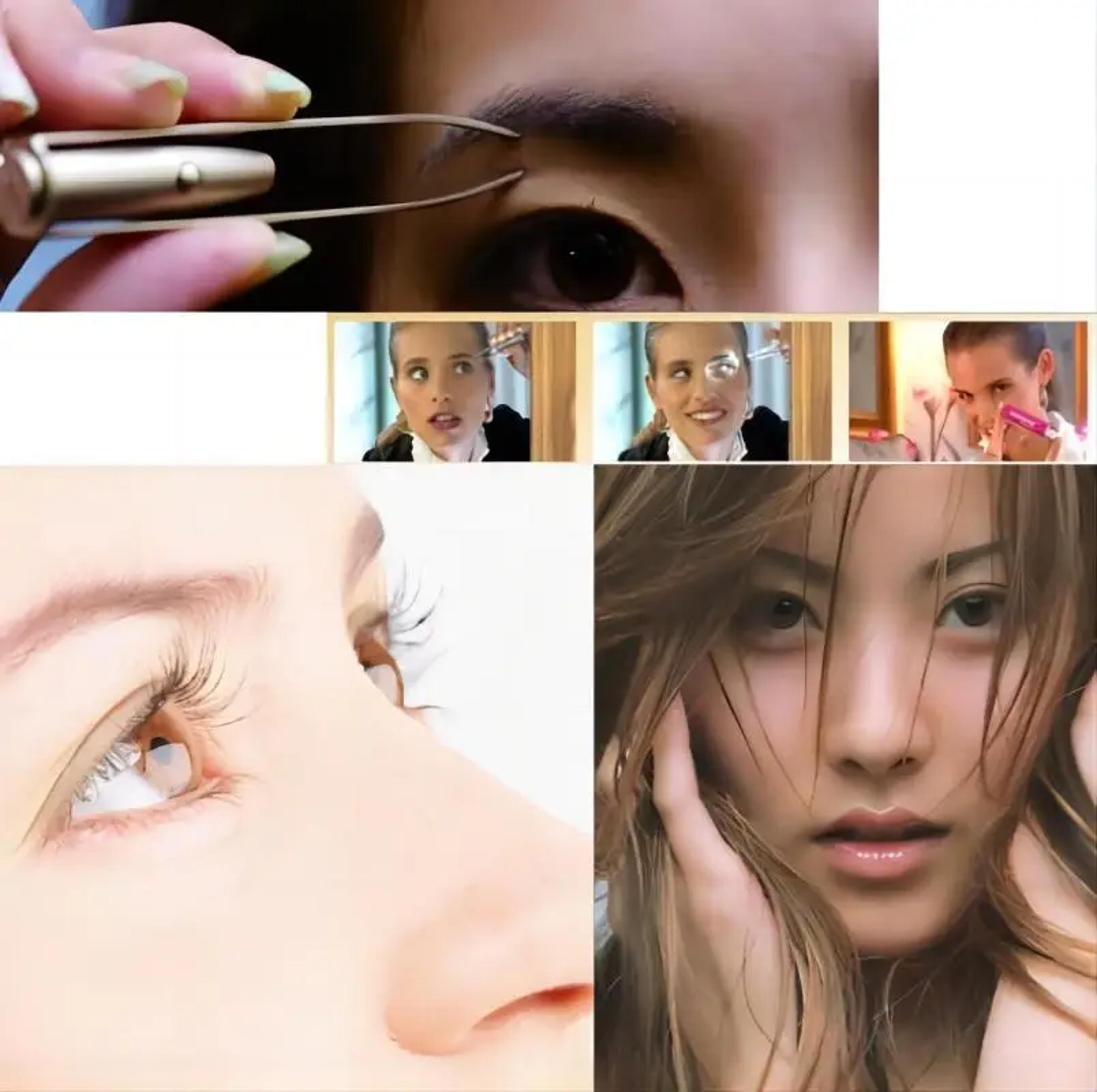 LED Tweezer Portable Stainless Steel Eyebrow Hair Removal Tool Smart Design Makeup Tweezer With Bui 3