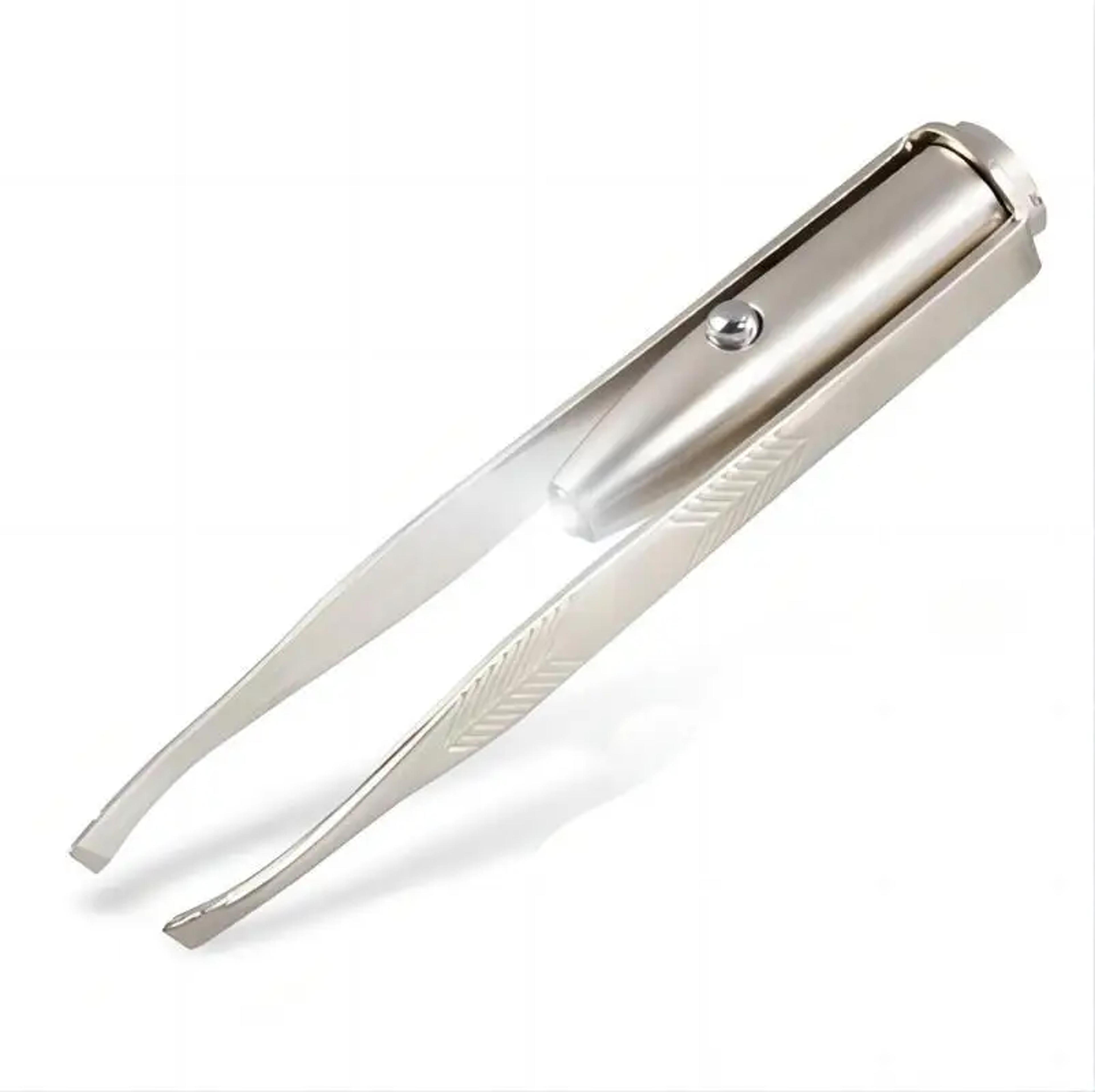LED Tweezer Portable Stainless Steel Eyebrow Hair Removal Tool Smart Design Makeup Tweezer With Bui 4