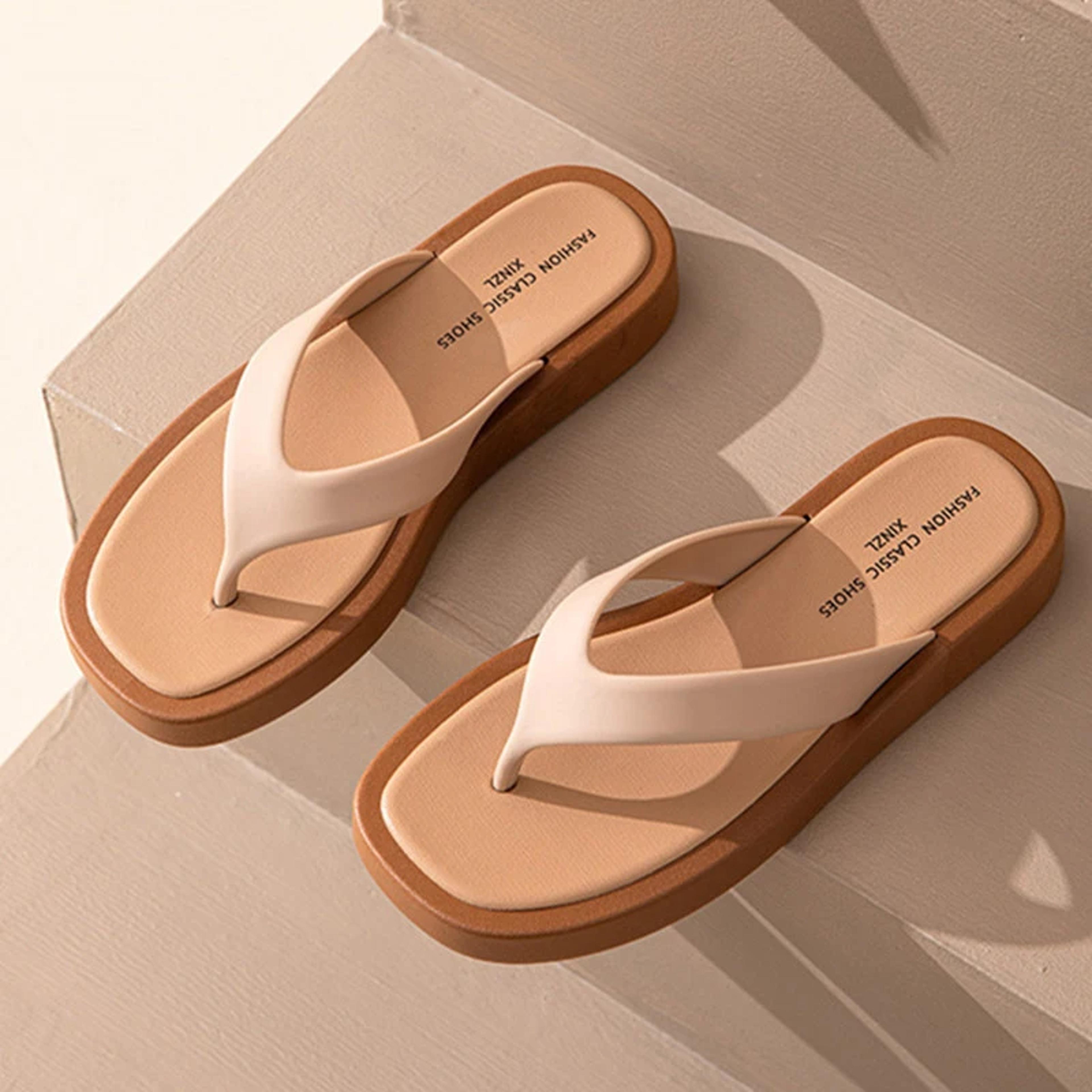 Platform Flip Flops Women Classic BlackWhite Mixed Color Thick Bottom Thong Slippers 1