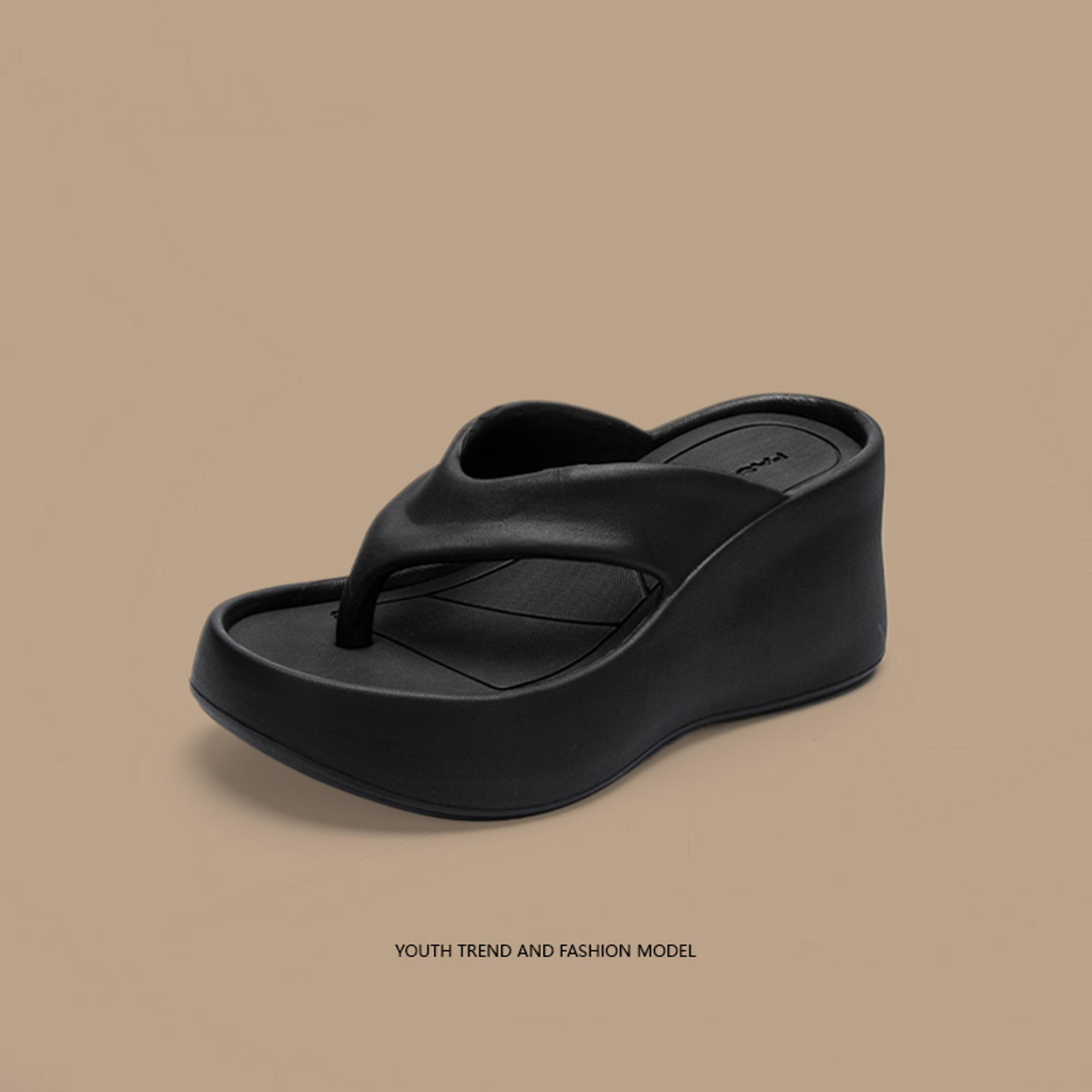Summer Chunky Platform Beach Sandals Womens Clip Toe Wedge Flip Flops Thick Sole High Heeled Eva Sl 7