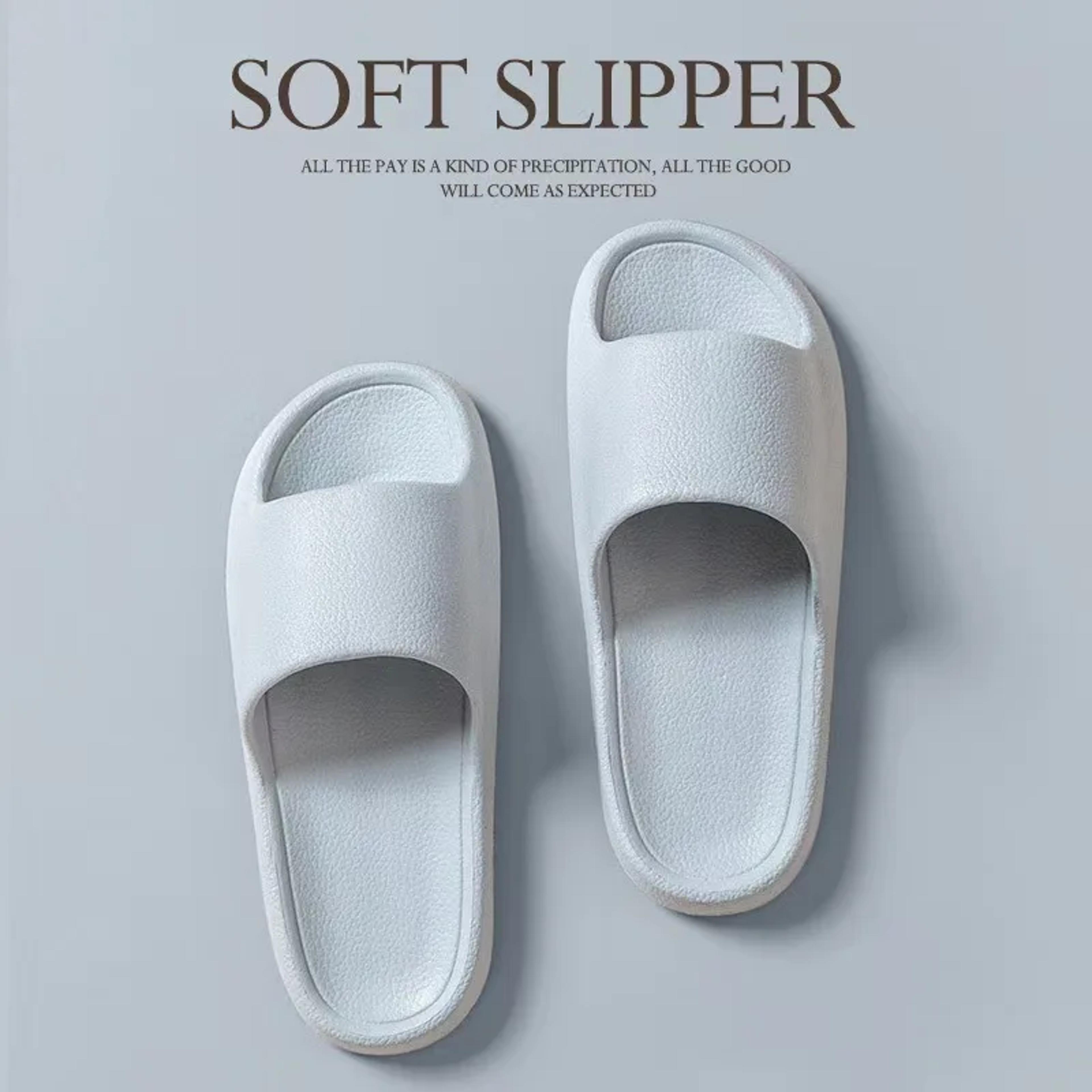 Men Flip Flops Sandals With Soft Sole Nonslip Outdoor Slippers Simple Solid Color Shower Shoes For  1