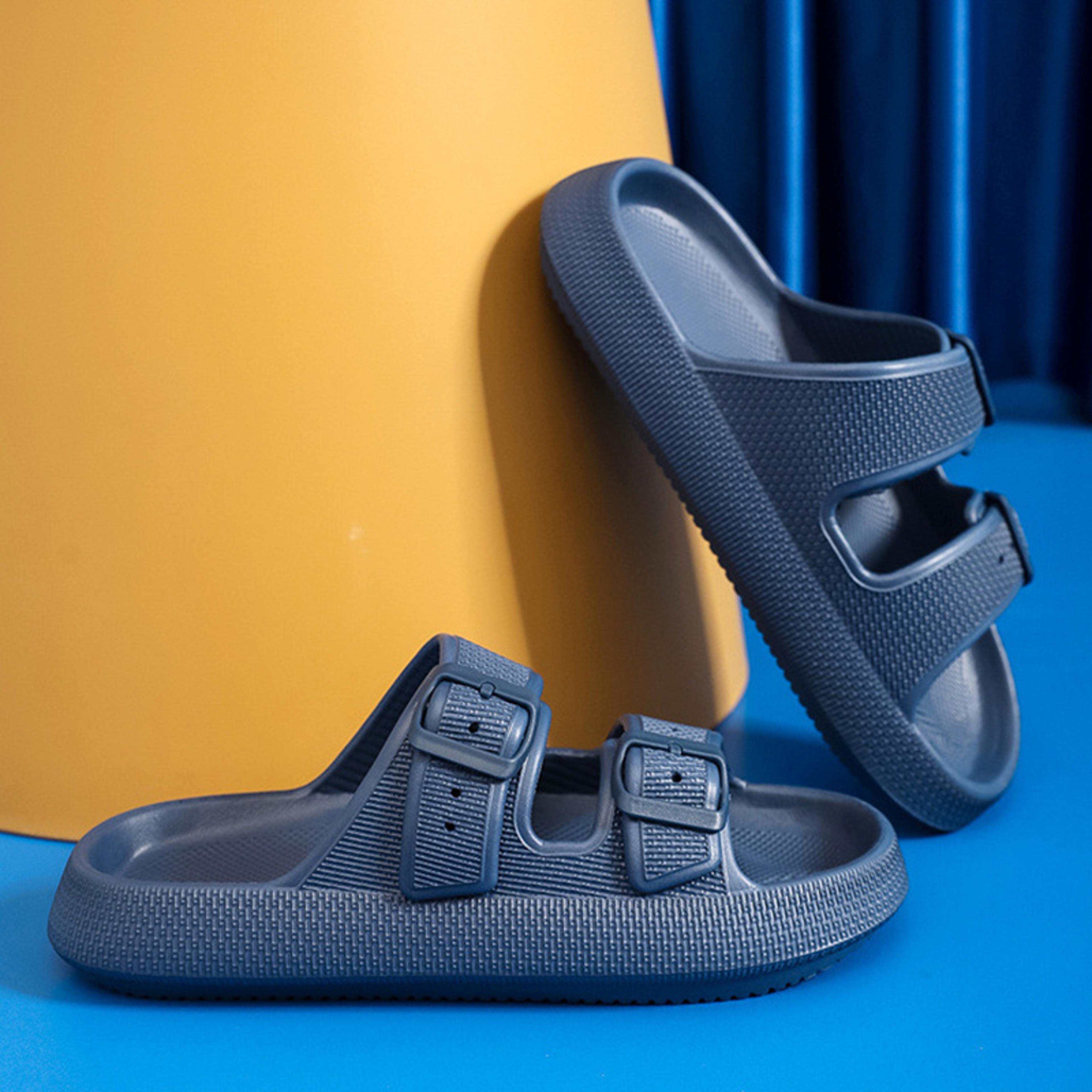 Women Summer NonSlip Beach Flip Flops Fashion Buckle Thick Platform Slippers Eva Cloud Slides 4