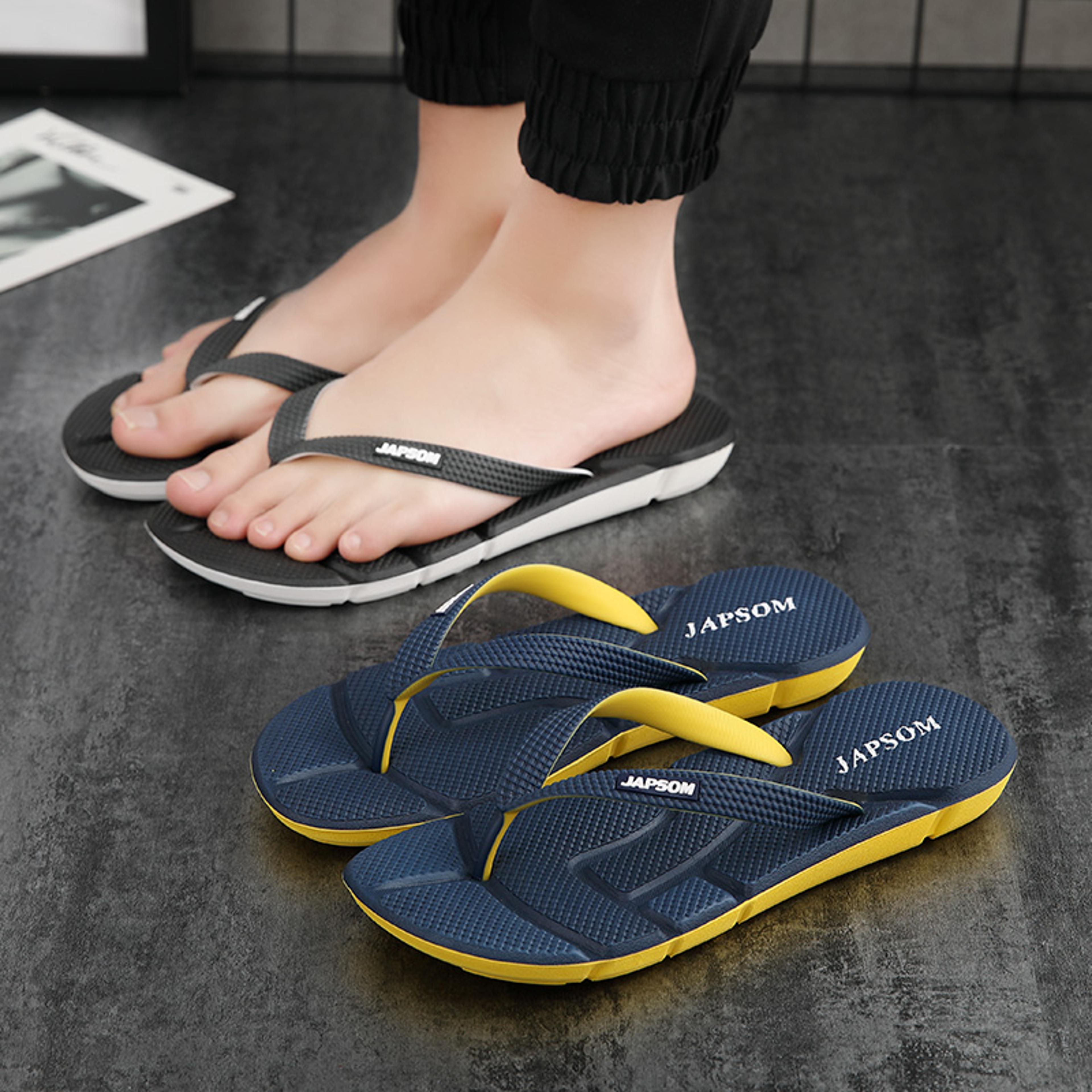 NonSlip Flat Bathroom Slippers For Men Summer Hot Selling Blue FlipFlops Plus Comfort Massage Mens  5