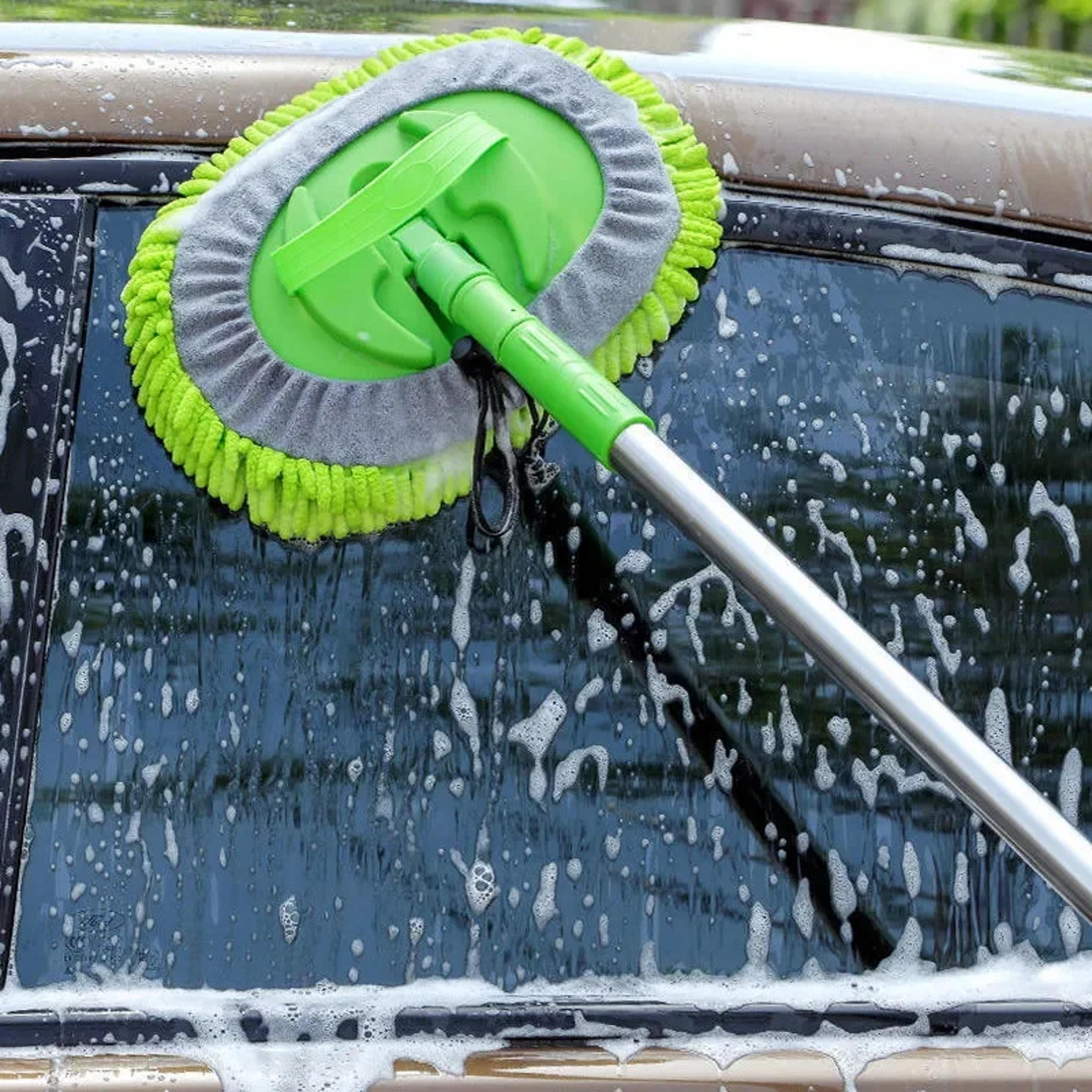 Telescopic Car Wash Mop Rotating Brush Head For Auto Supplies Roof  Window Cleaning Maintenance Acc 1