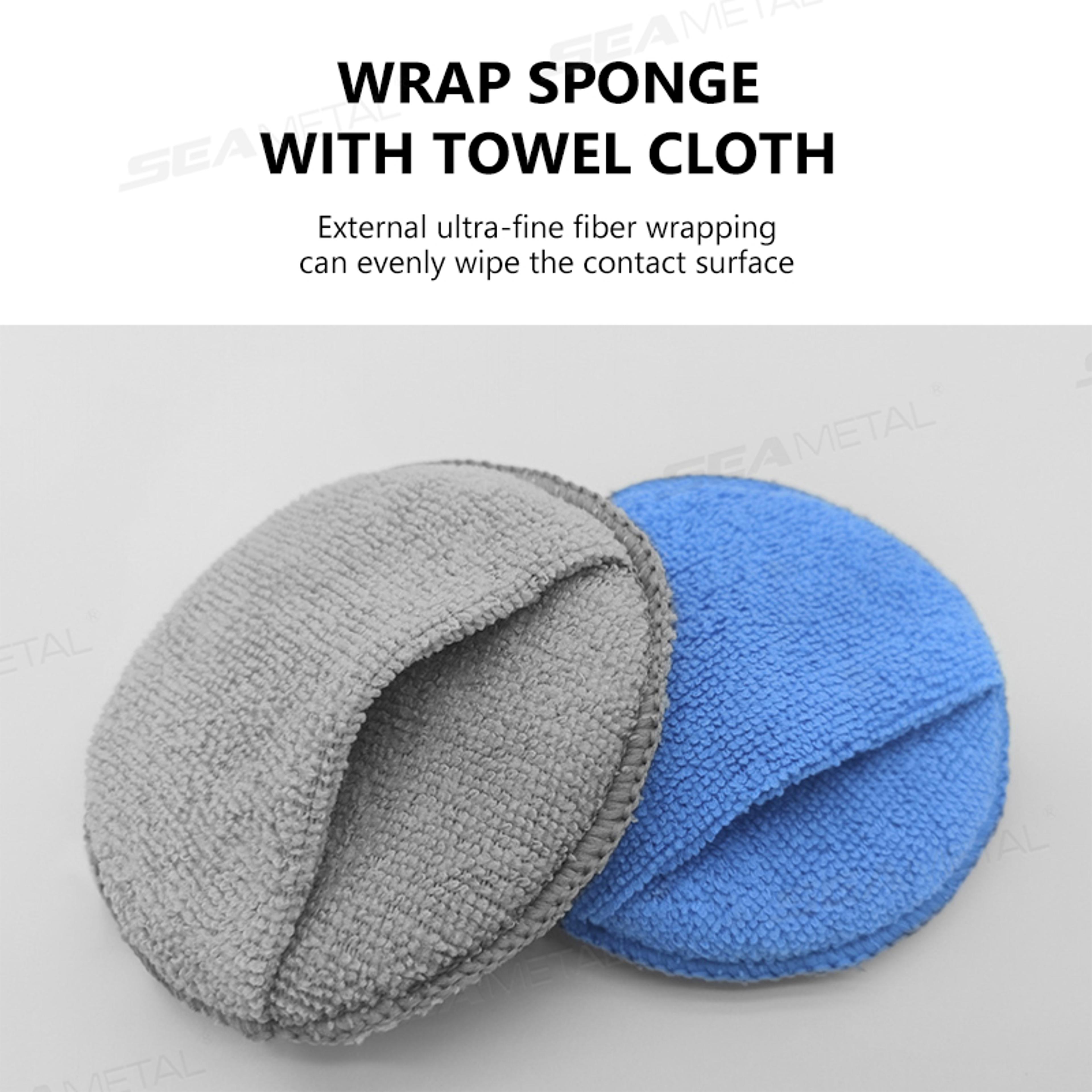 Car Care Waxing Polish Sponges Soft Microfiber Round Pocket Foam Sponges Car Detailing Applicator P 2