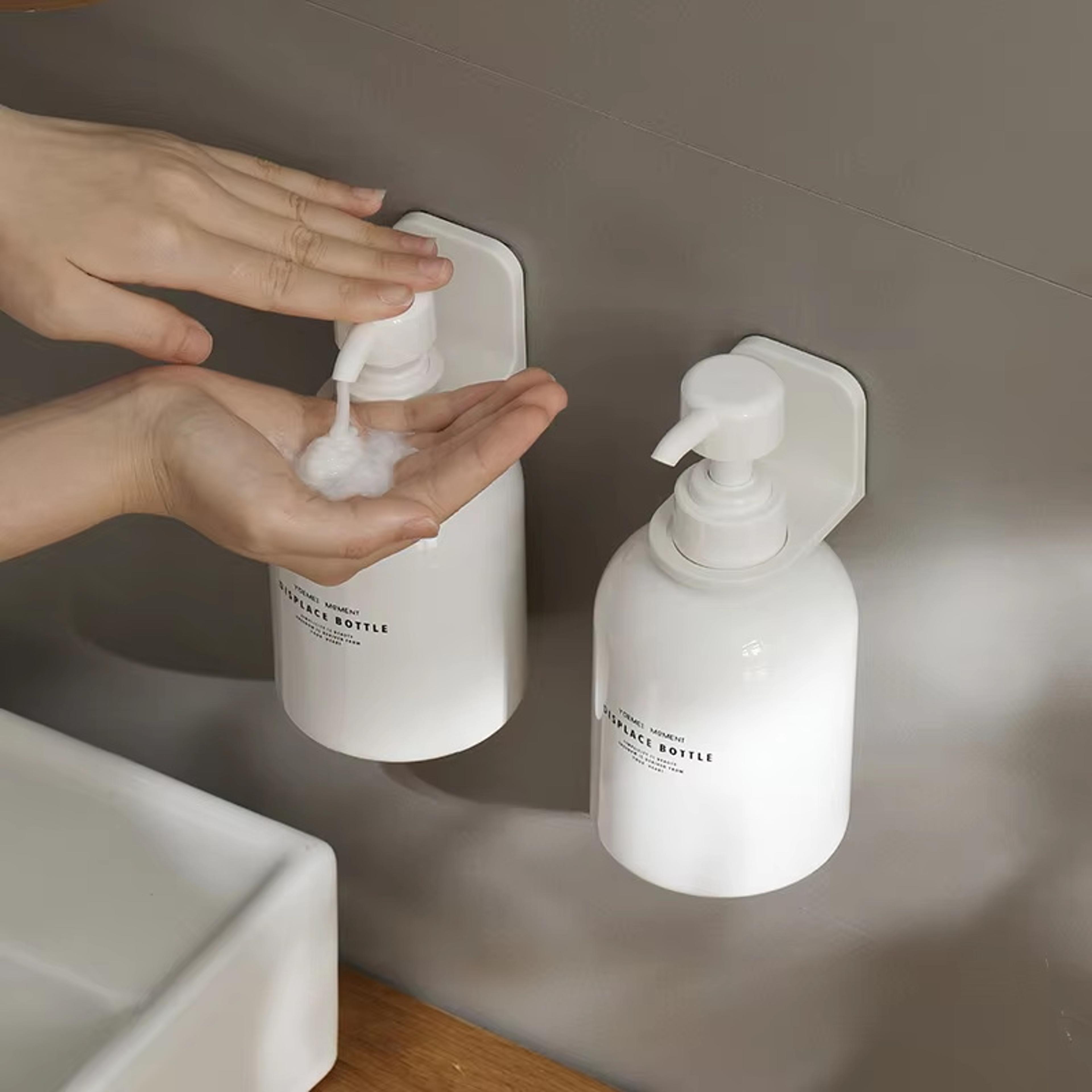 Adhesive Wall Mounted Adjustable Dispenser Bottle Holder Shampoo Lotion Hand Soap Hanger Bathroom S 3