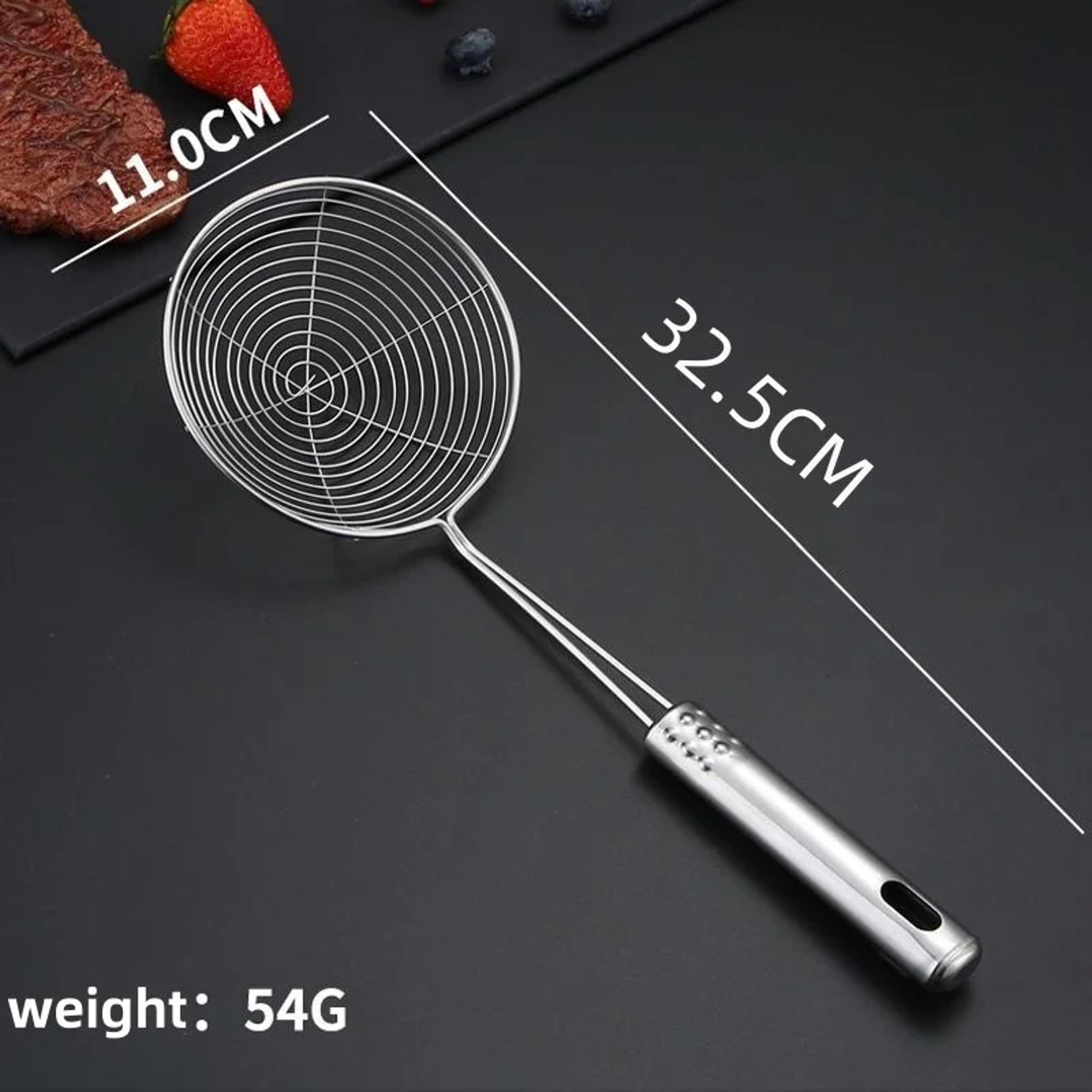 Stainless Steel Oval Skimmer Mesh Oil Pot Food Filter Cookware Colander  Strainer For Frying 3