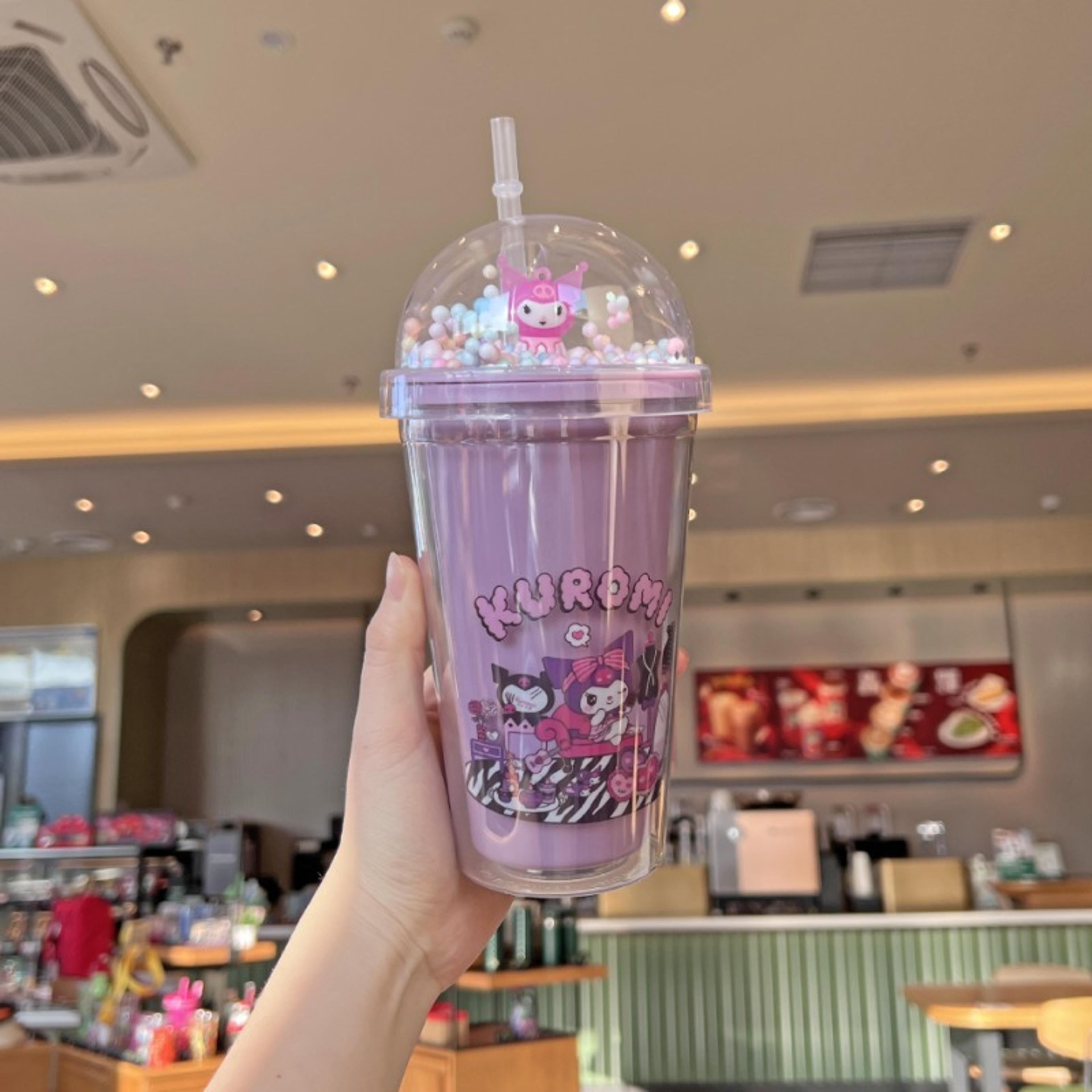 Creative Double Layer Drinking Cup Large Capacity Plastic Straw Mug Lid For Juice 2