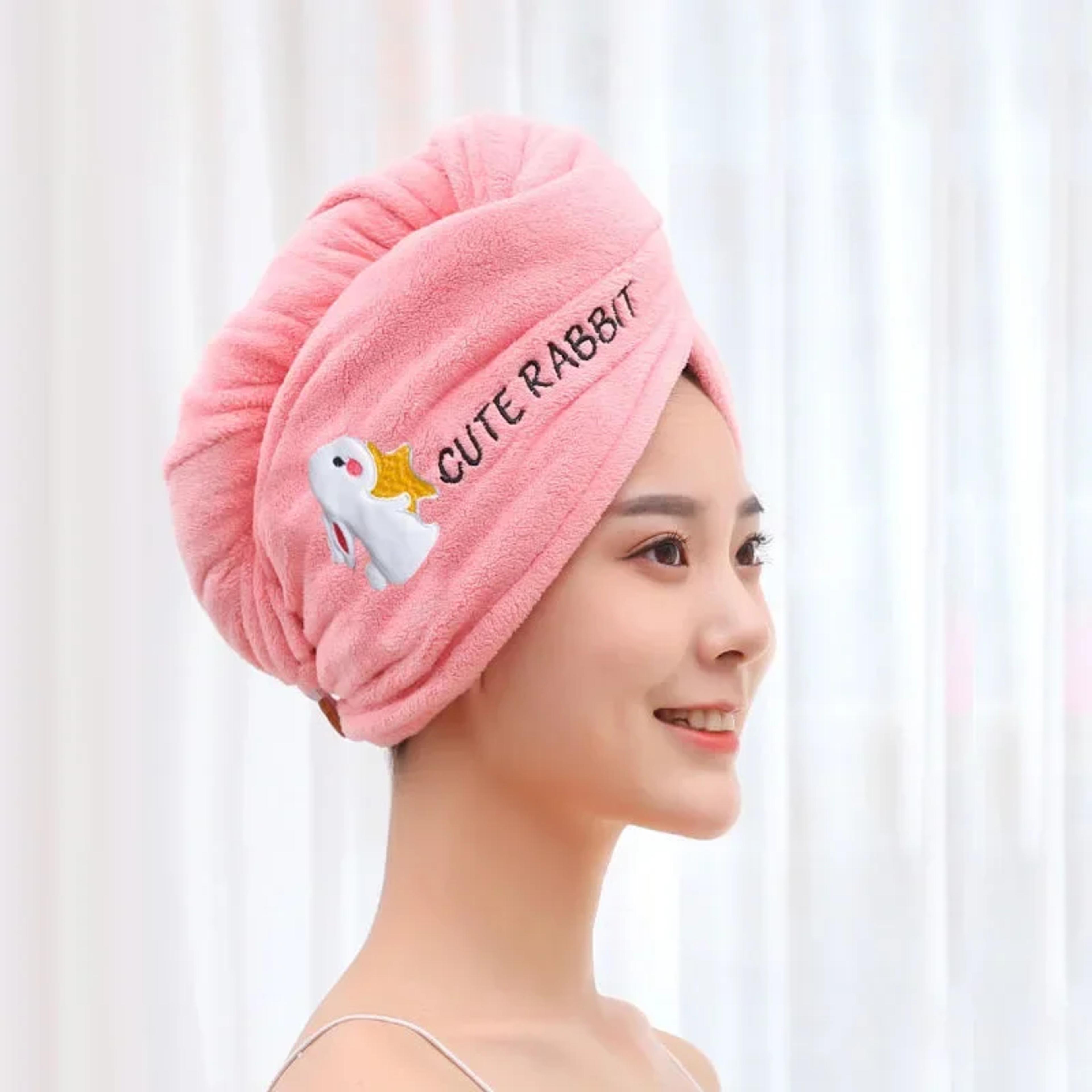 Soft Microfiber Towels For Women Shower Cap Towel Dry Hair Cap Quick Drying Bath Hats For Lady 2