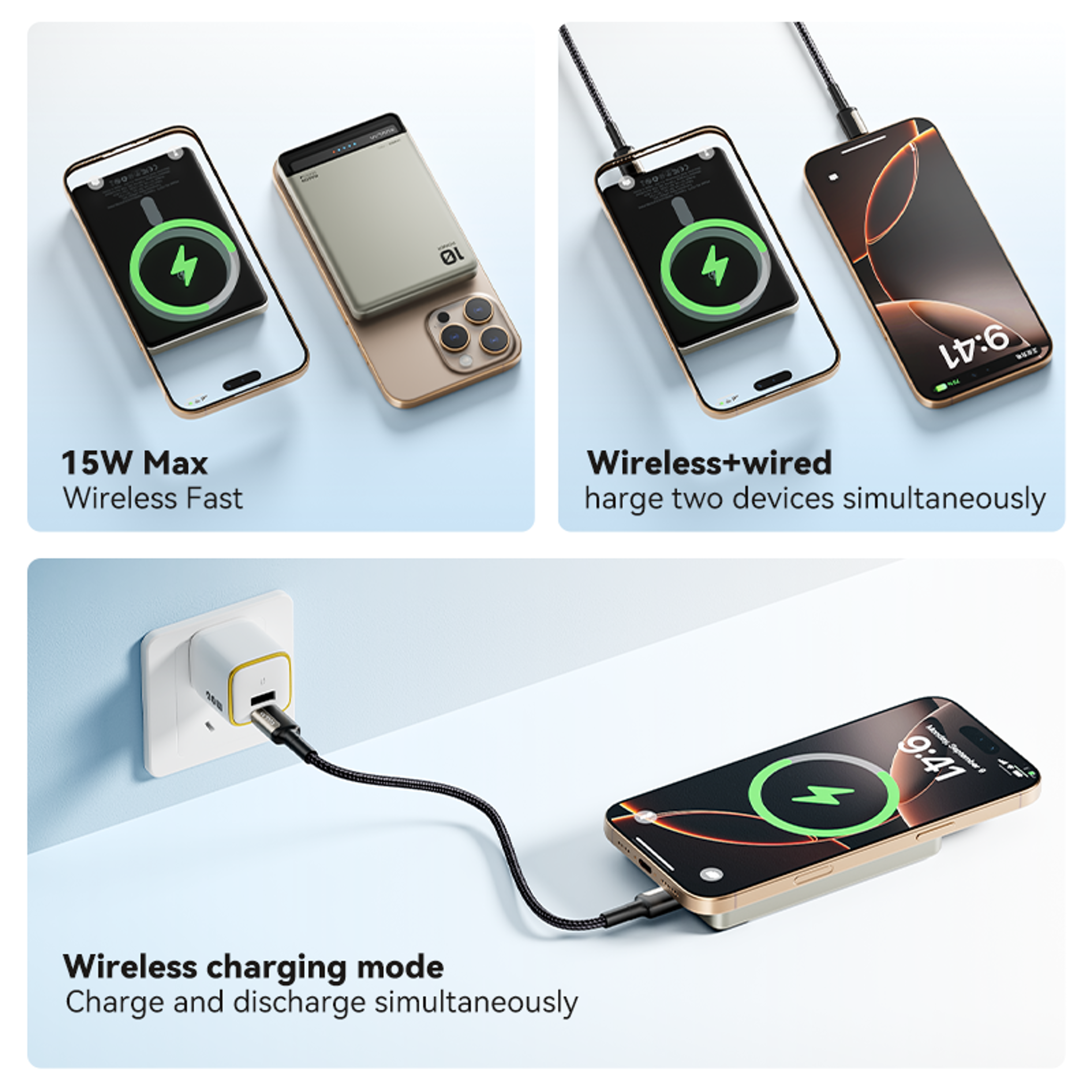 Wireless Magnetic Power Bank Portable Charger With Fast Charging For MagSafe Devices 6