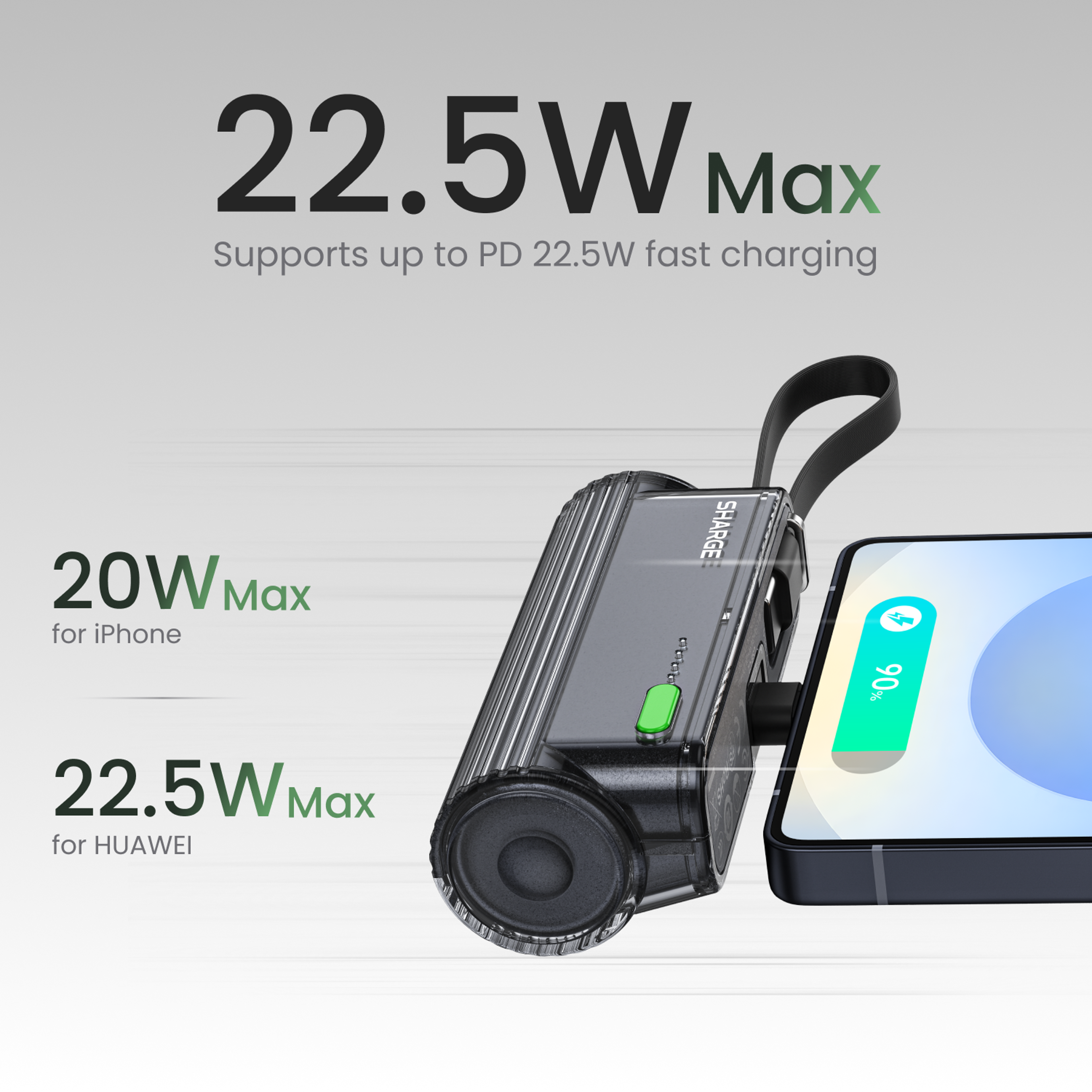 Fast Charging Flow Mini Portable Charger Power Bank Mini Battery Pack For Android IPhone 3