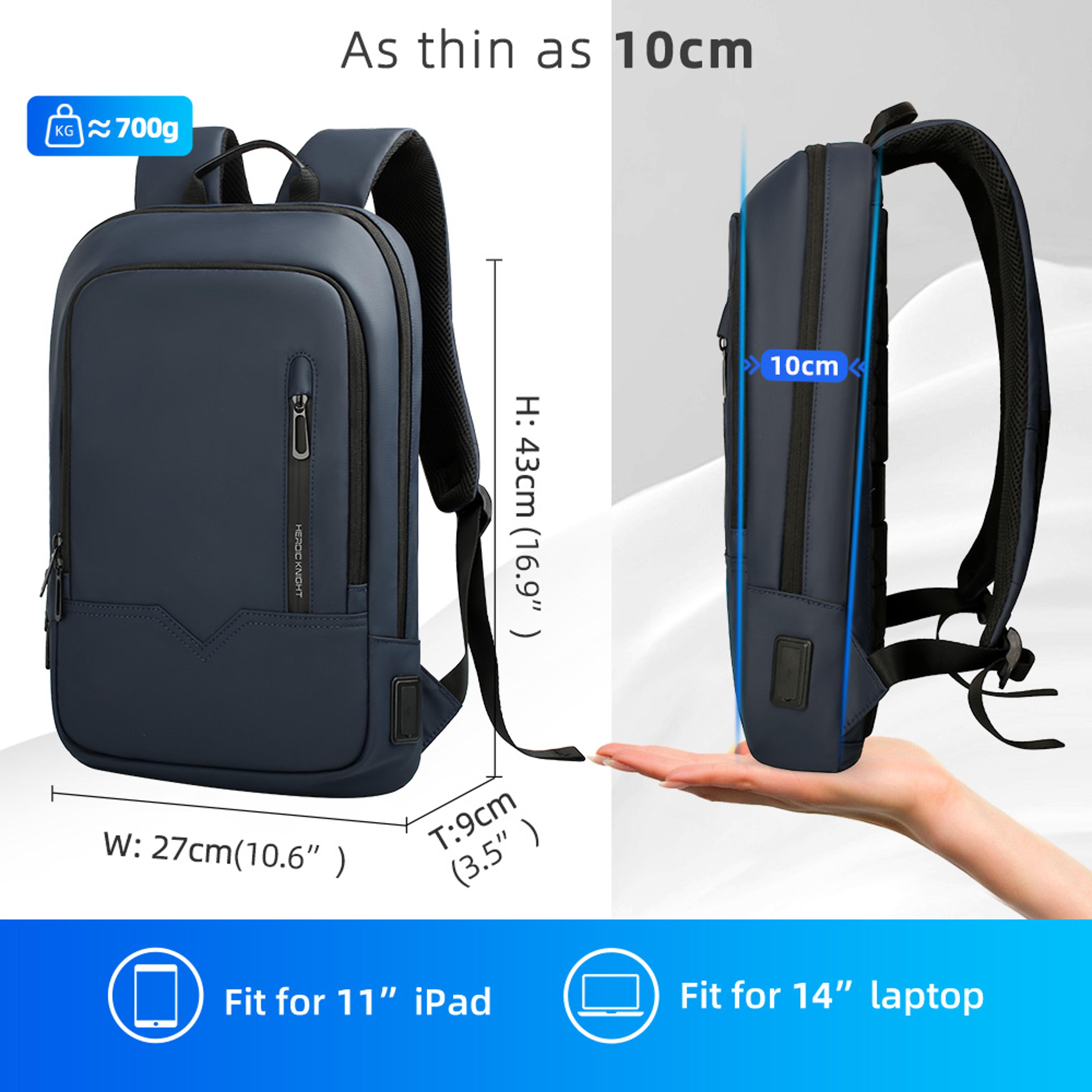 Waterproof Slim Backpack For Men Laptop Bag With USB Charging Minimalist Business Backpack For Trav 5
