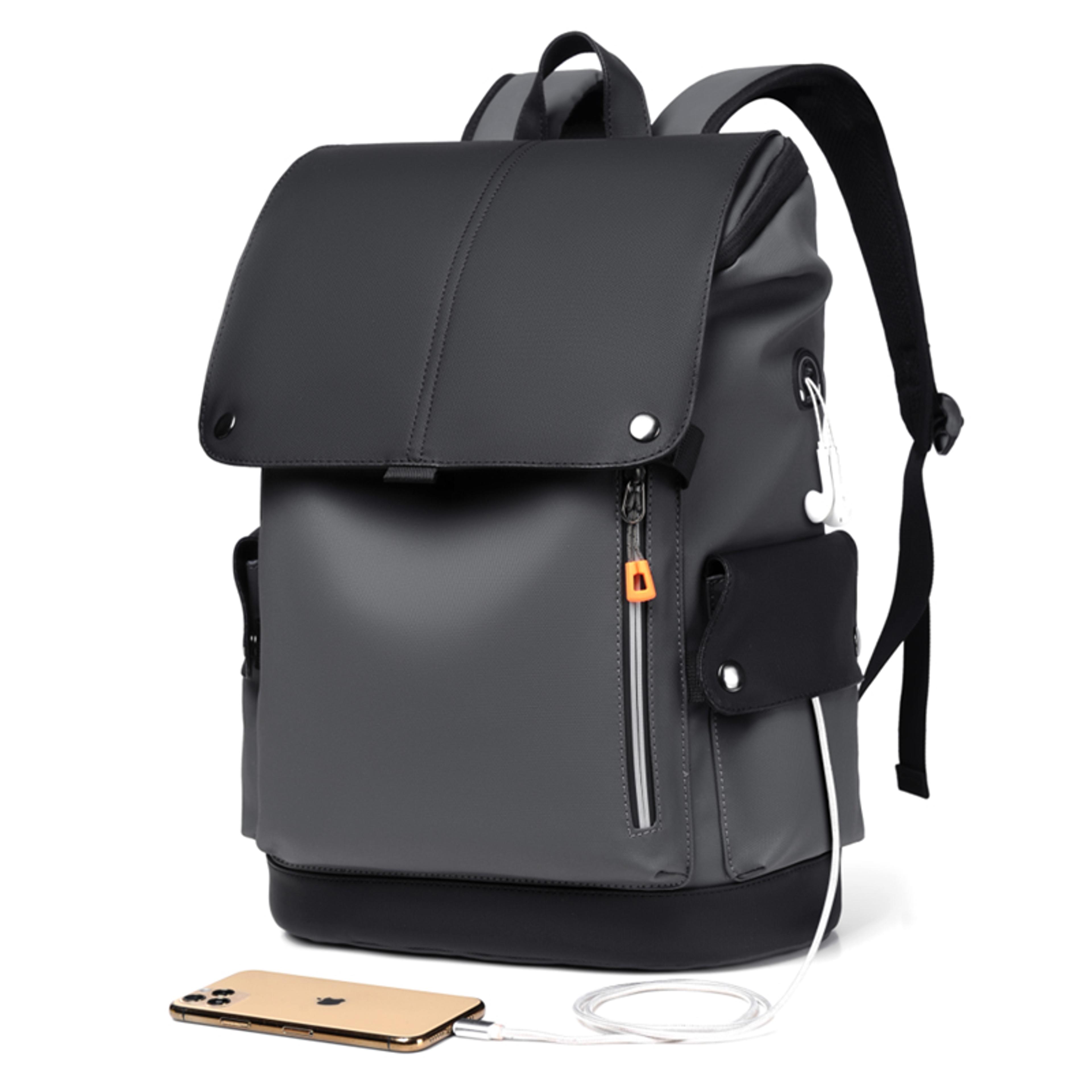 Waterproof High Quality PU Leather Mens Laptop Backpack Large Business Computer Backpack For Urban  5