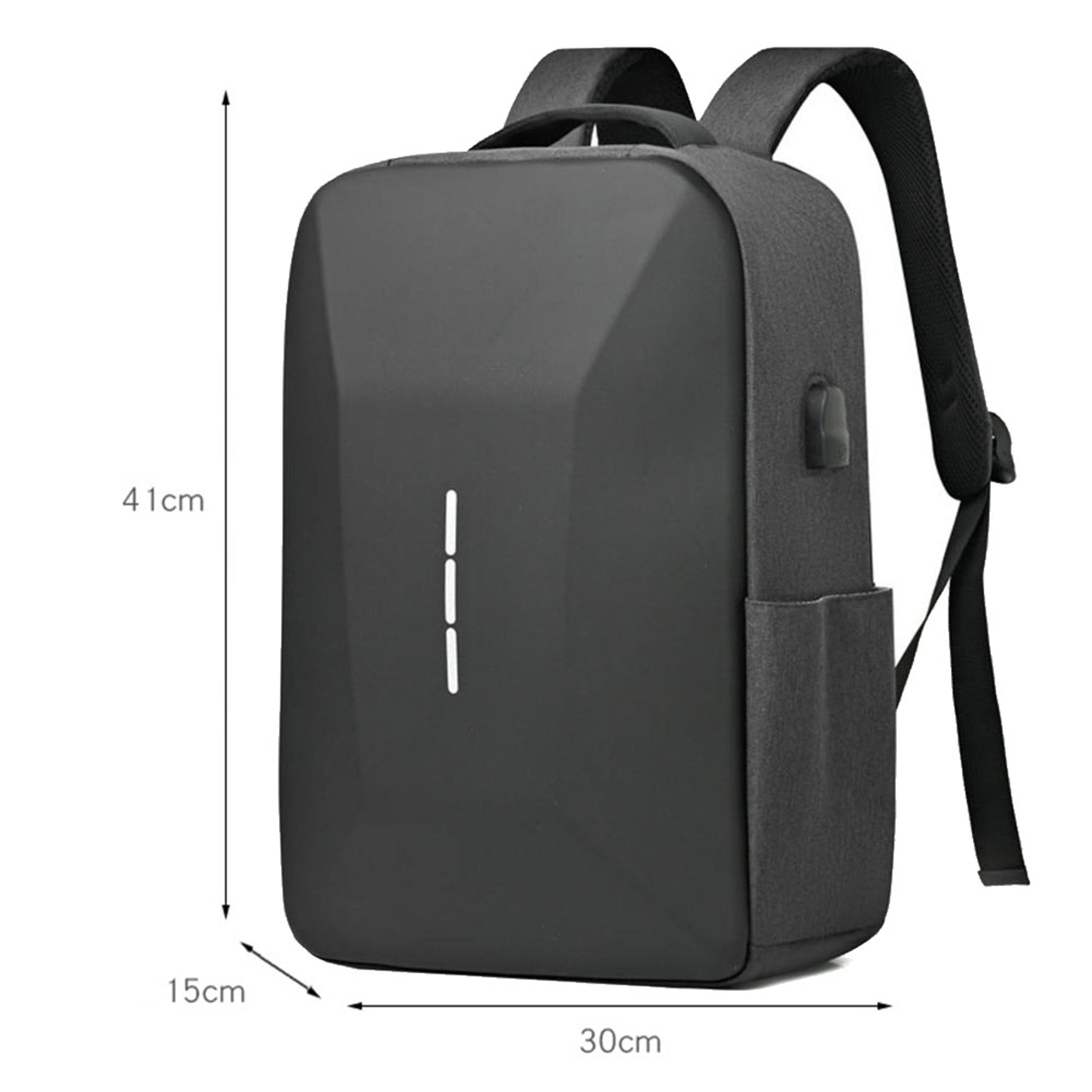 Mens Large Capacity Casual Backpack Waterproof Zipper Daypack Secure Password Lock  USB Charging Po 4