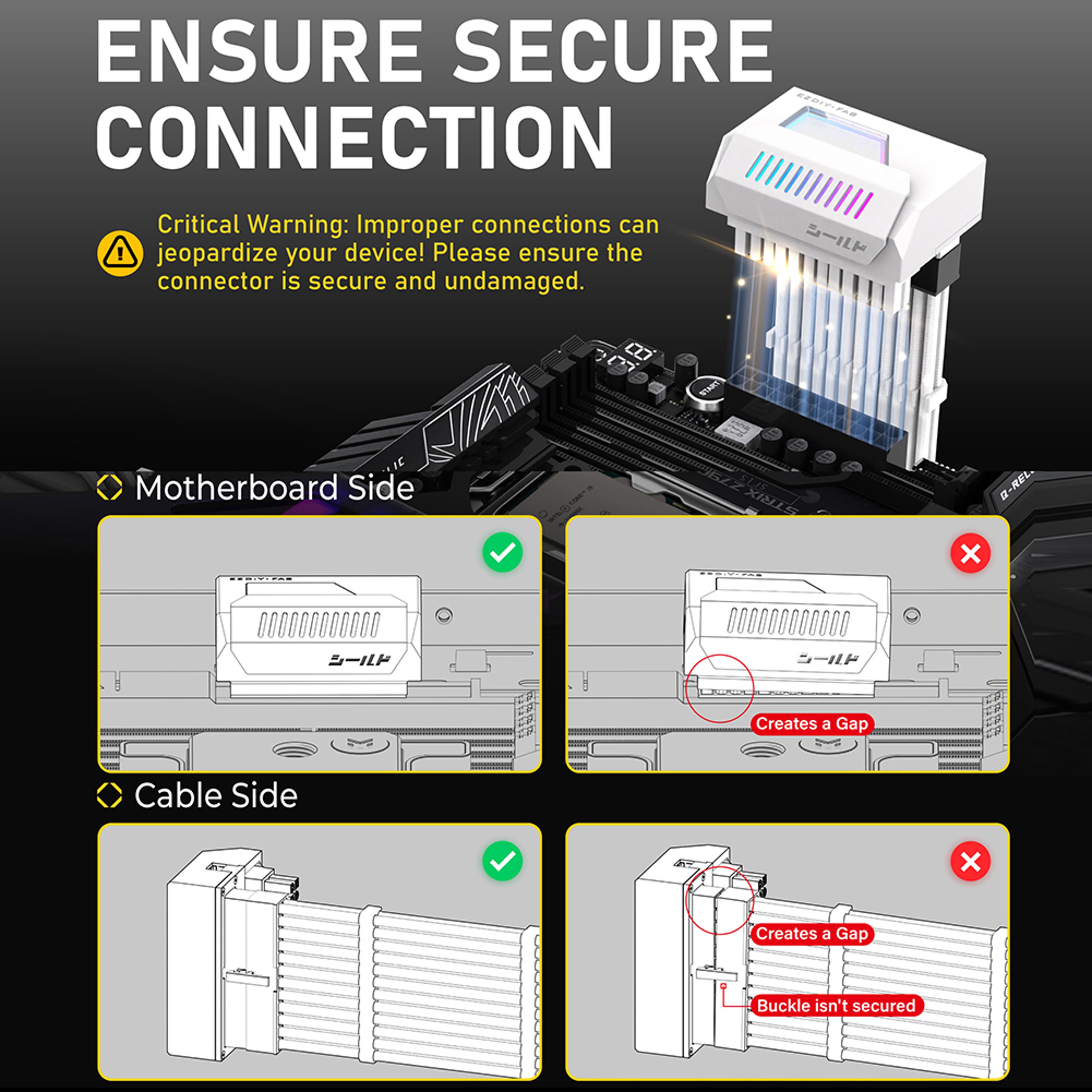 Modular ATX Pin To Degree Power Plug Adapter ARGB Light Mainboard Power Supply Cable For Motherboar 14
