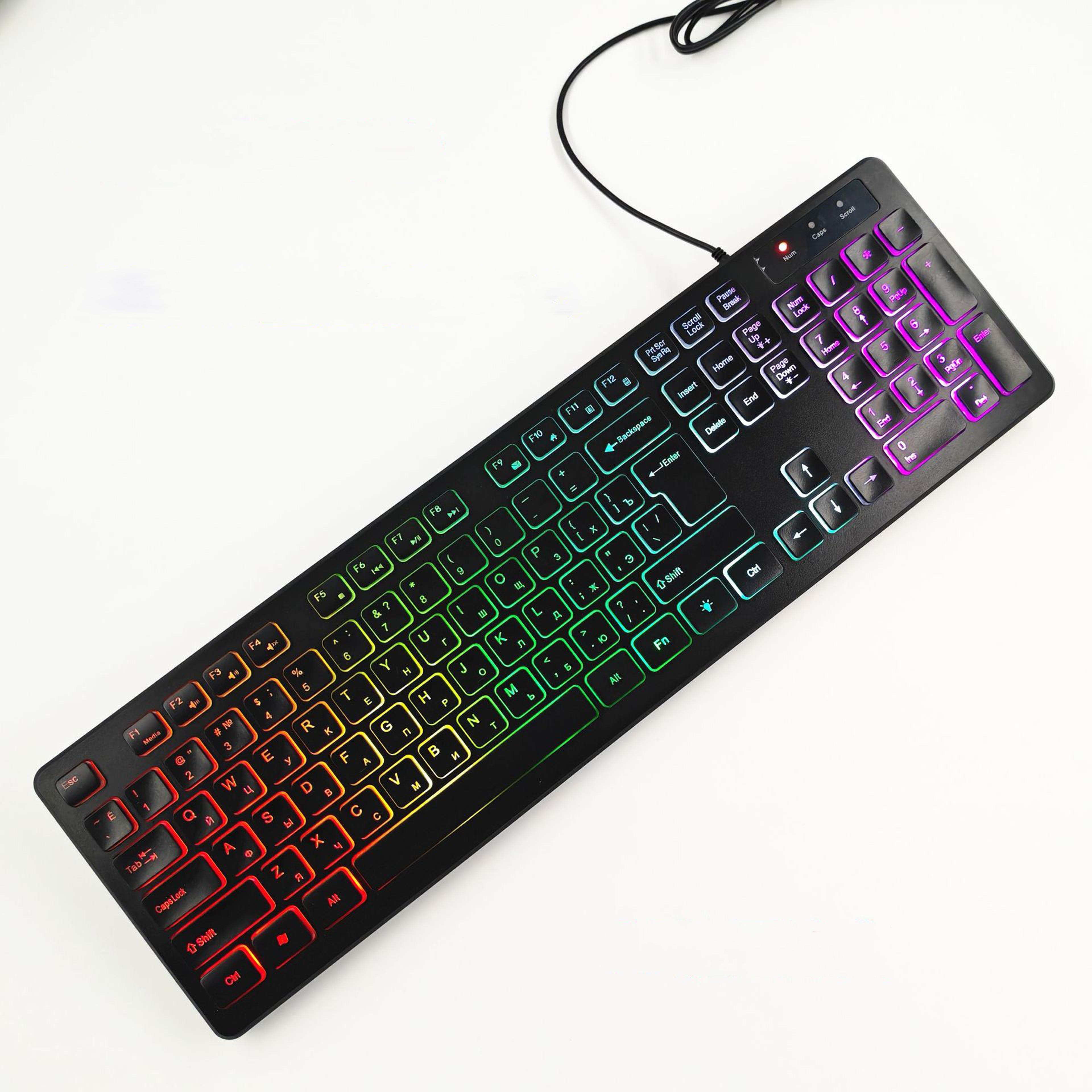 Gaming Keyboard With RGB Backlighting USB Wired Mute Keyboard Waterproof MultiLanguage Compatibilit 2