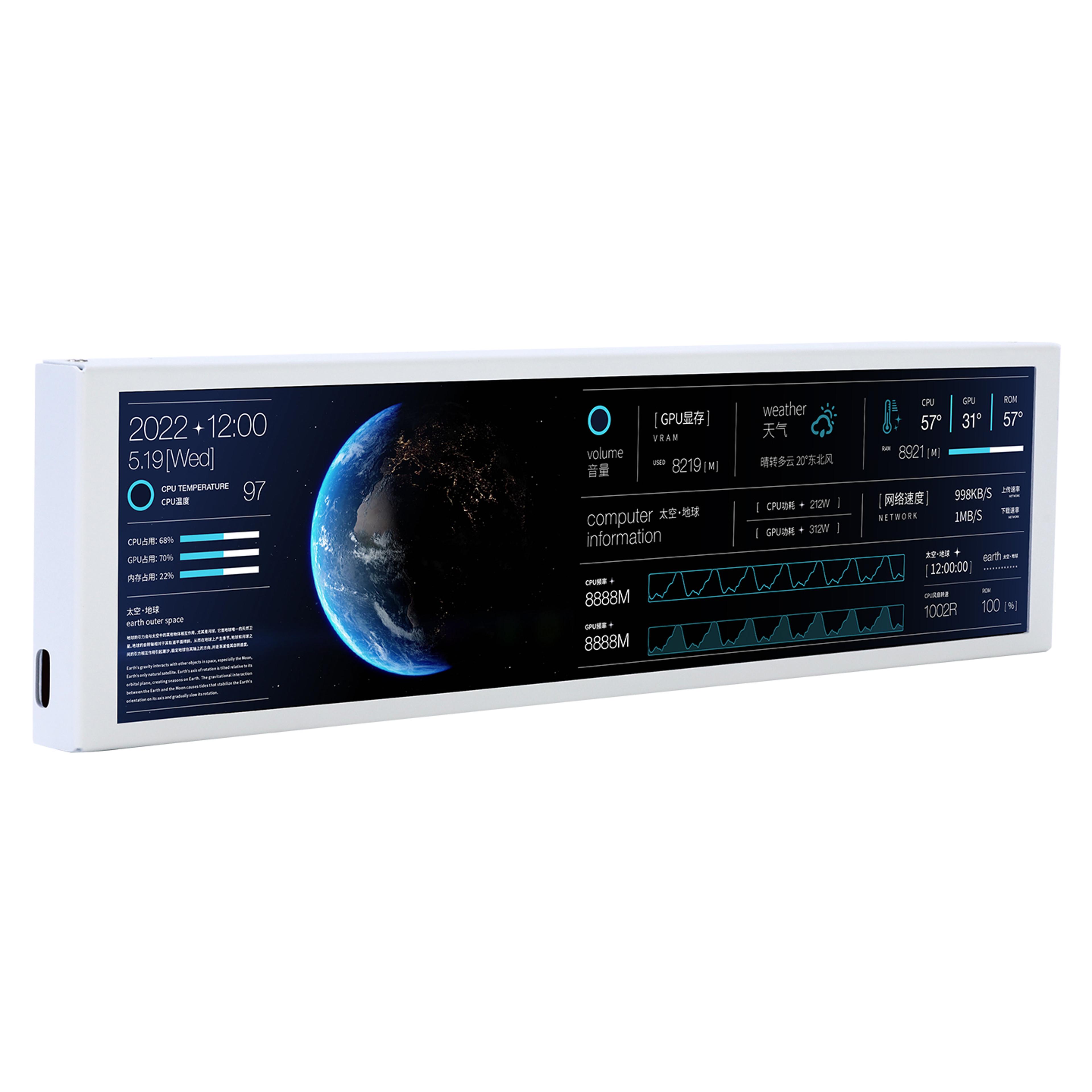 USB Secondary Screen IPS LCD TypeC Display For Computer Chassis Monitor For CPU RAM GPU HDD  FPS In 6