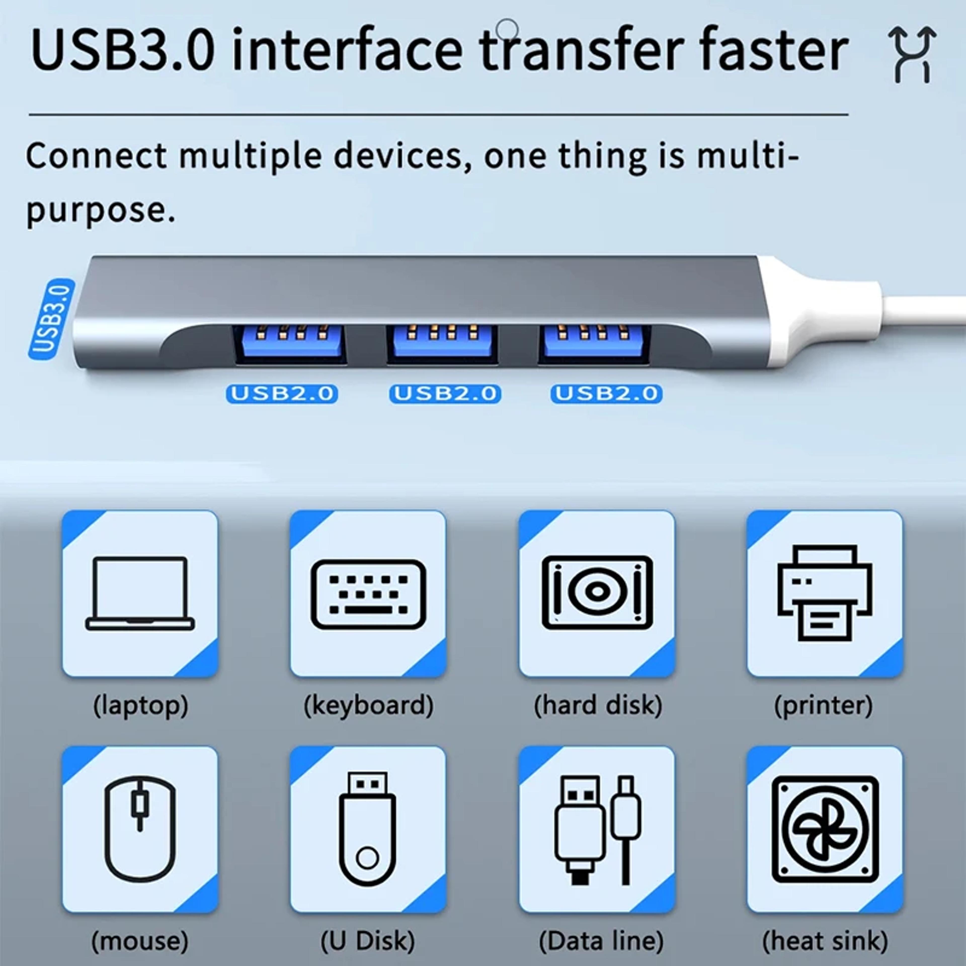 USB Type C HUB Adapter Multi Splitter For MacBook Laptop Computer Accessories 4