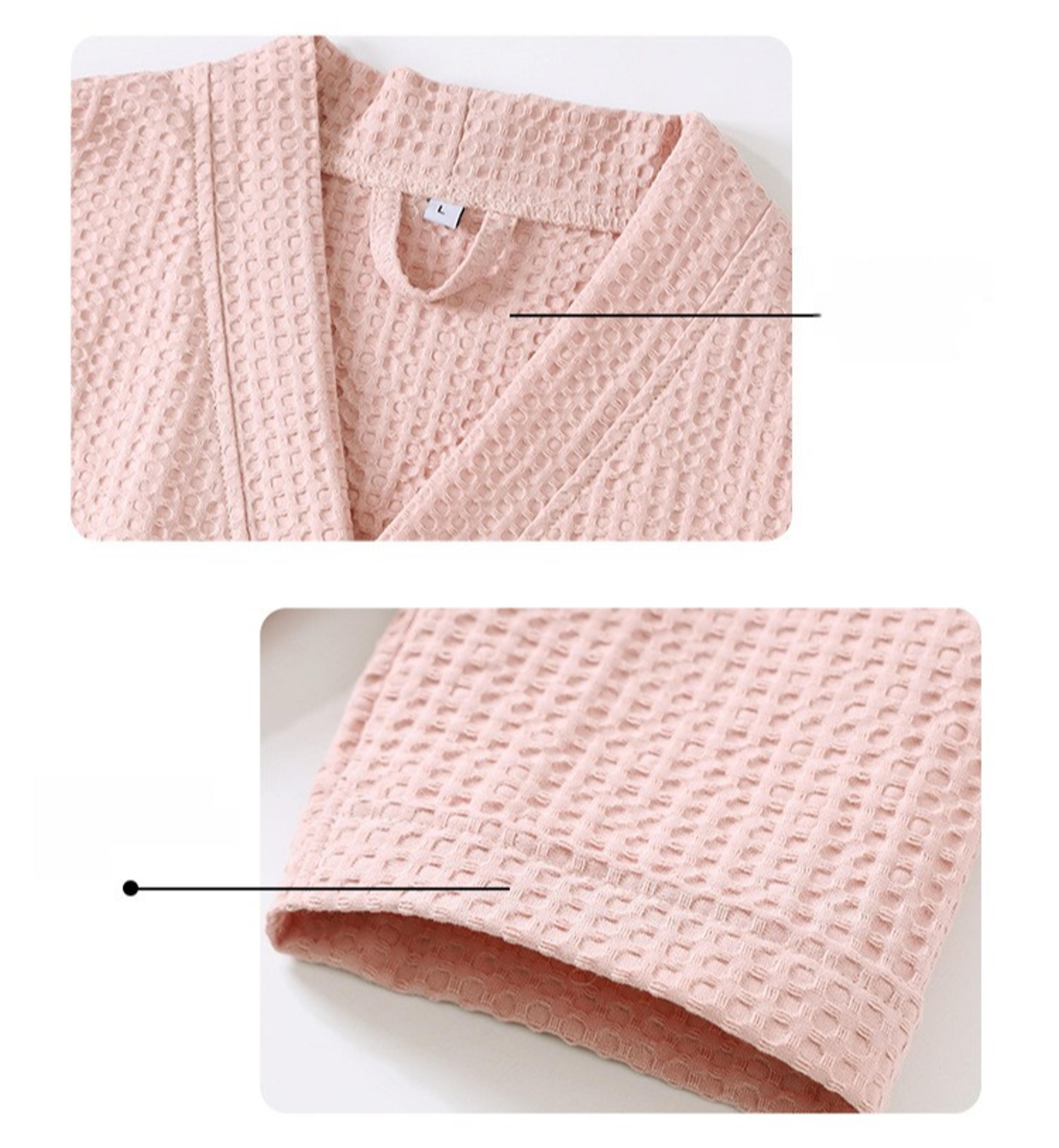 Cotton Waffle Bathrobe For Women And Men Quick Drying All Season Thin Design Hotel Towel 5