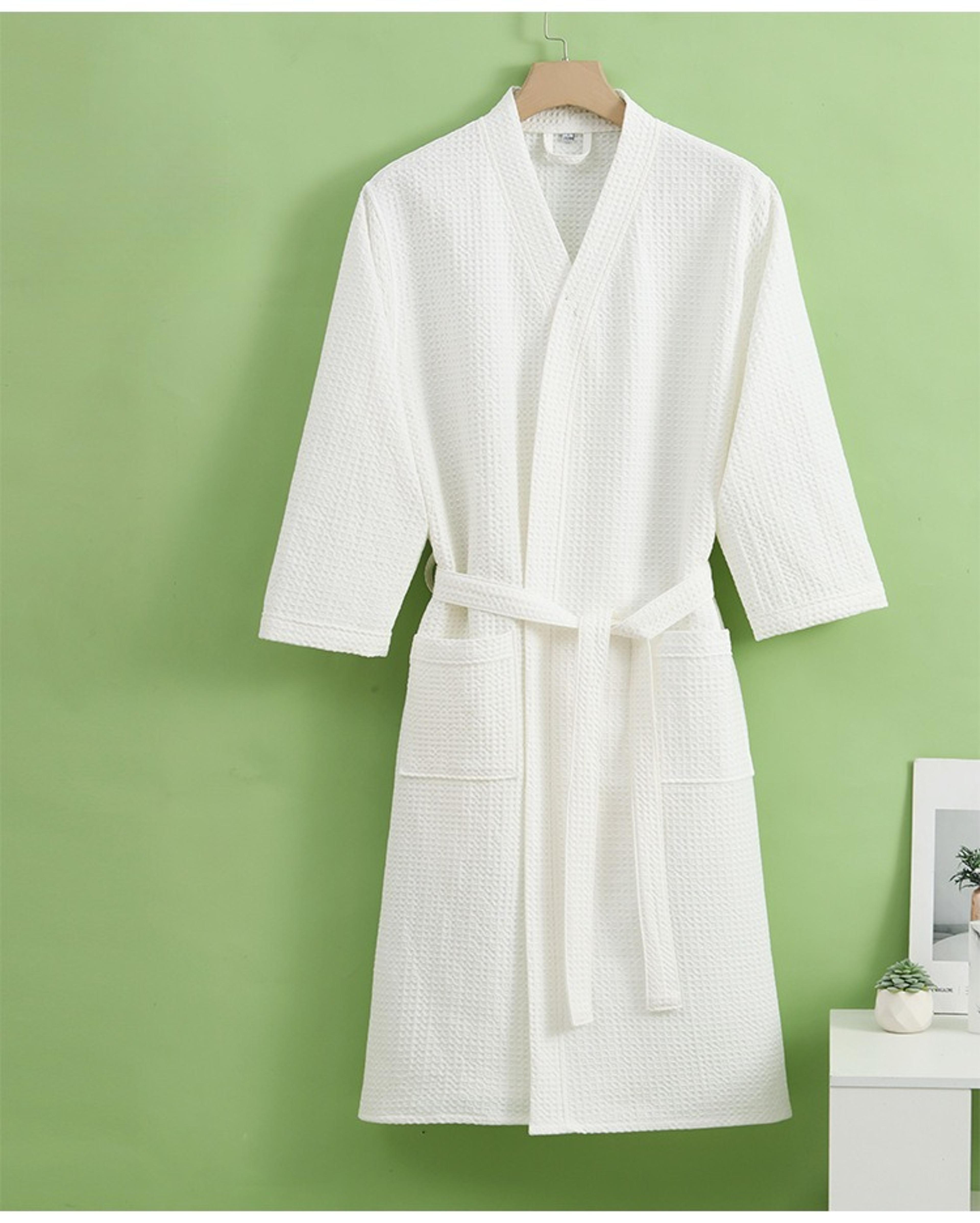 Cotton Waffle Bathrobe For Women And Men Quick Drying All Season Thin Design Hotel Towel 1