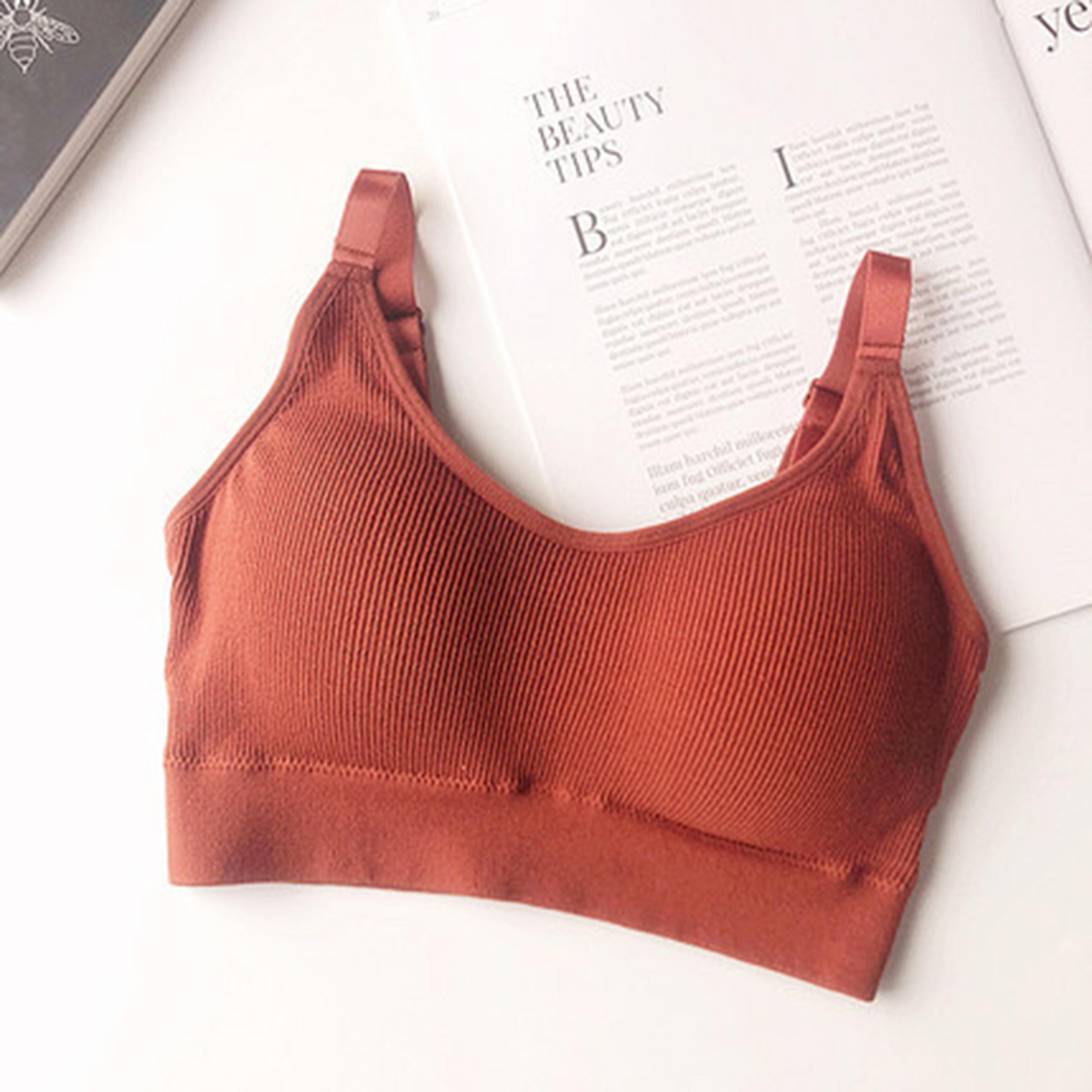 Womens Seamless Bra Tube Top Outdoor Sports Cotton Bra Female Bra Tops Comfortable Back Support Bra 2