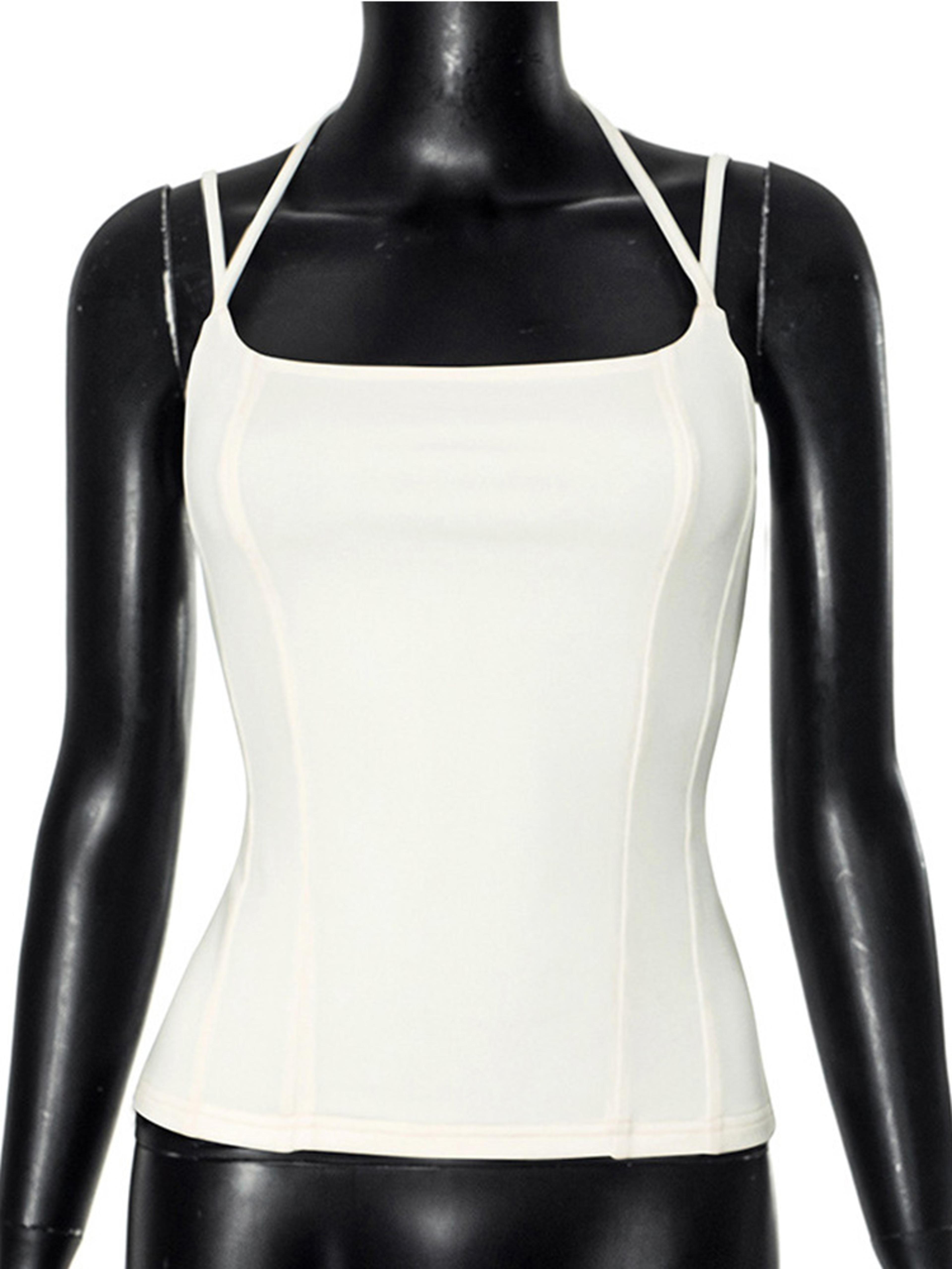 Spring Summer New Style Womens Slim Fit Shoulder Bared Top Double Rope Tear Stitch Fashionable TShi 5