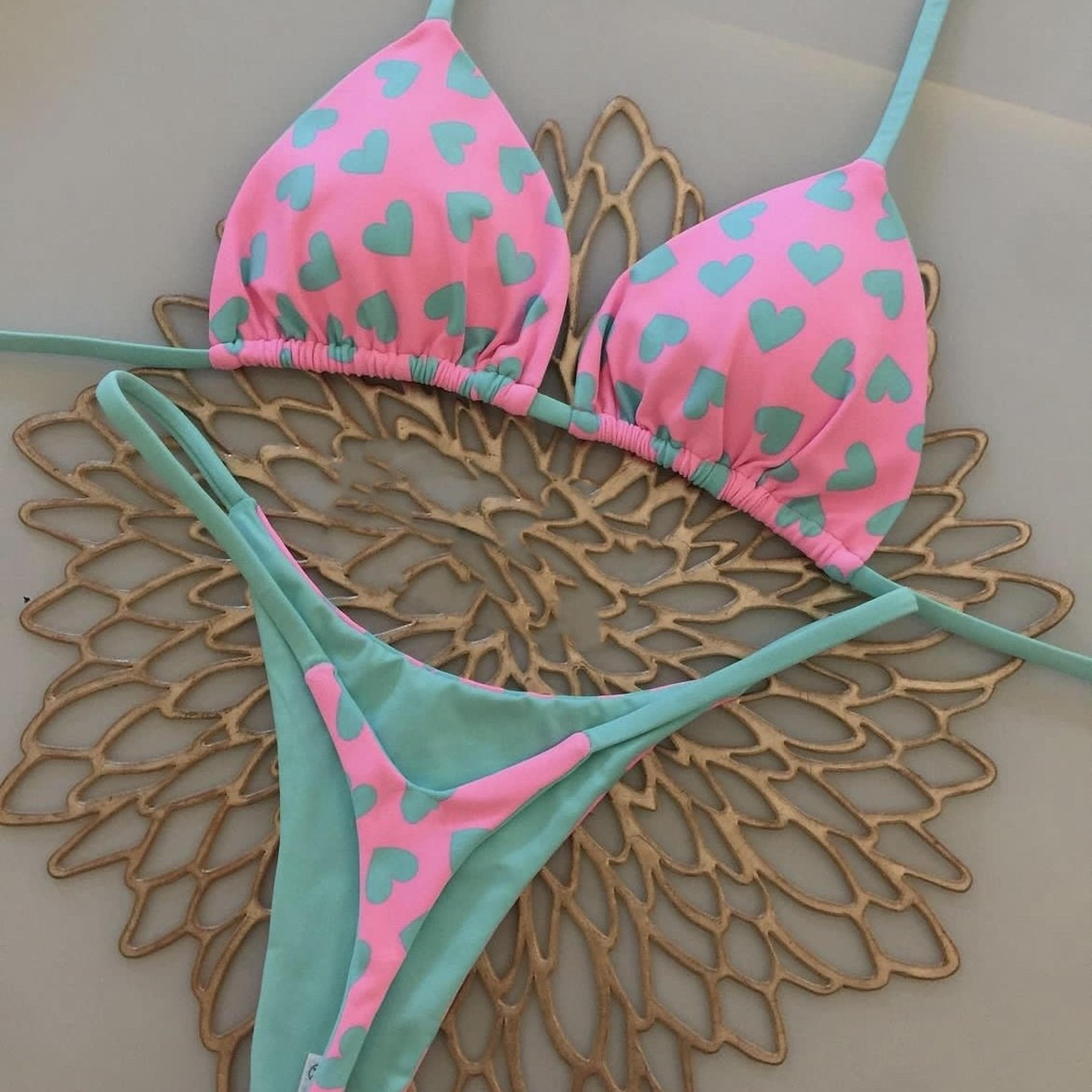 Womens Fashion Gstring Bikini New Split Print Swimwear Beach Holiday 4