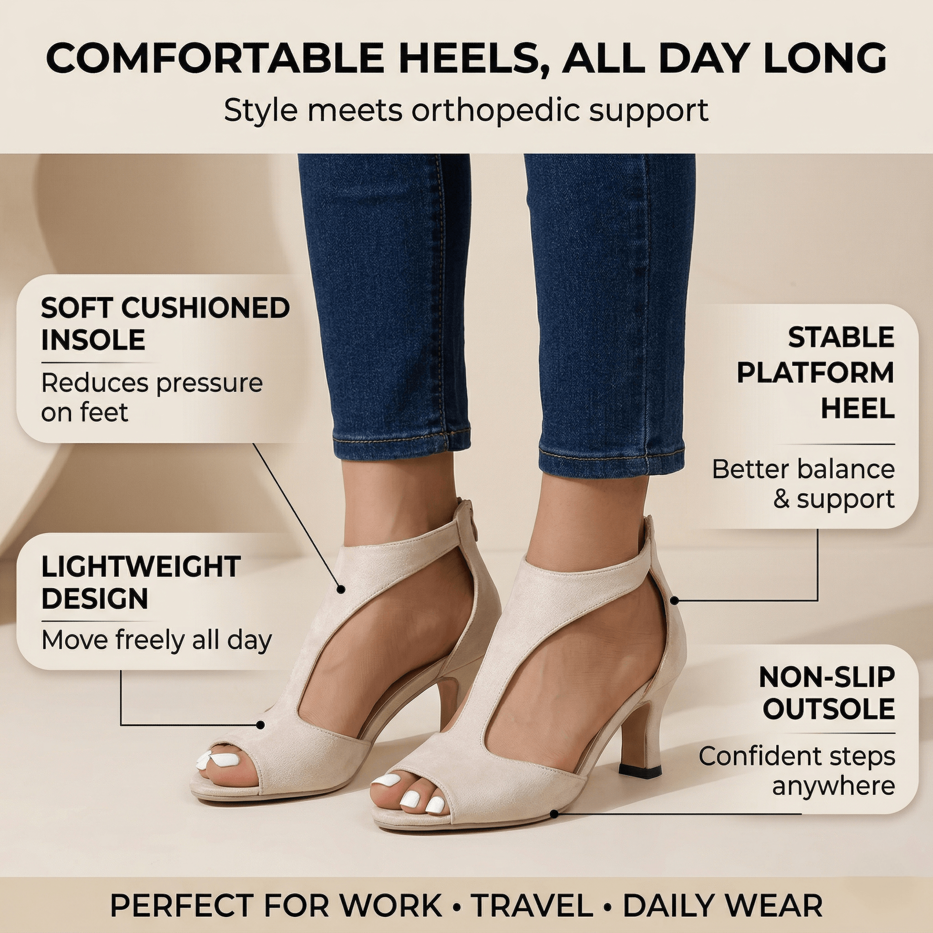 Orthopedic High Heels Comfortable Platform Sandals For Women 1