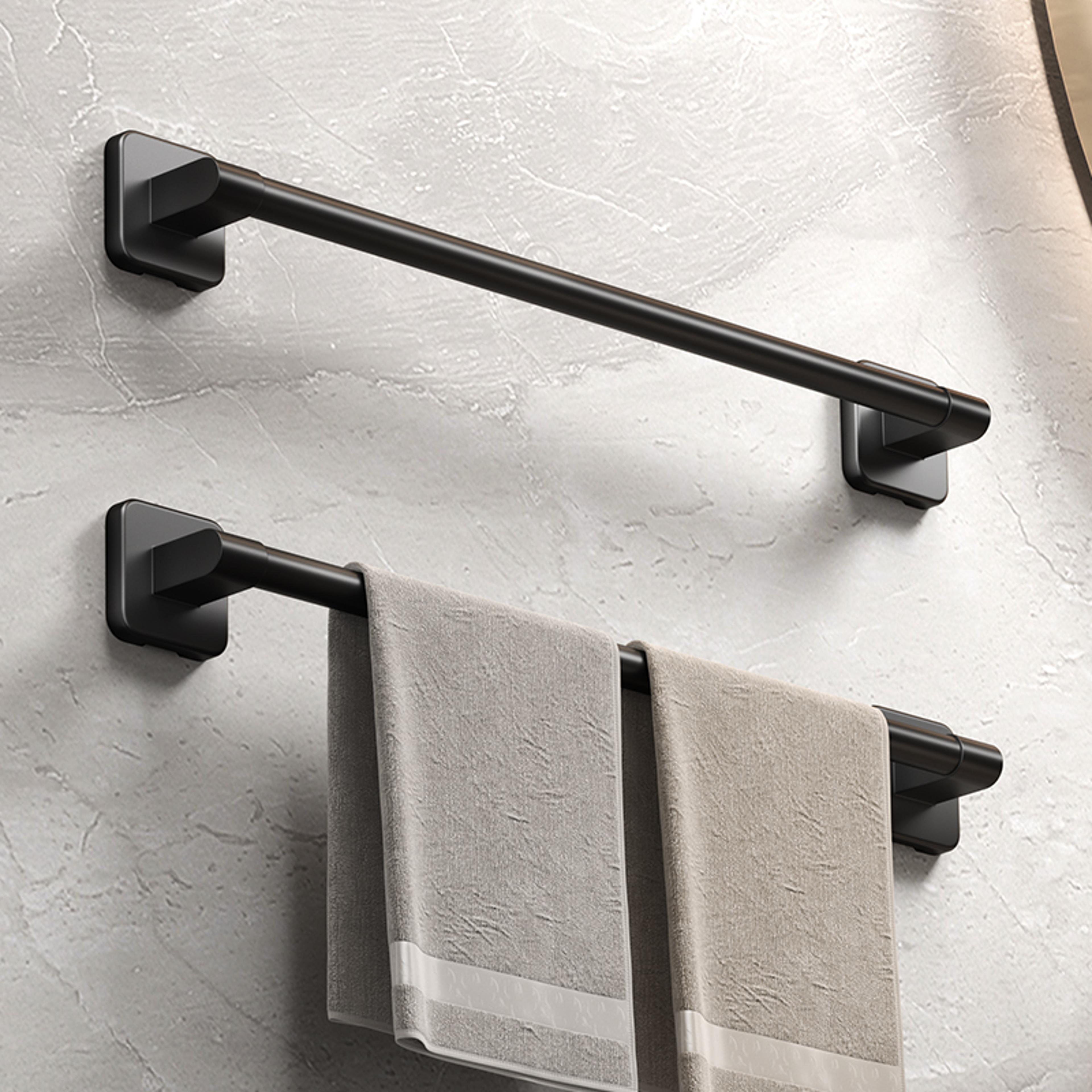 Self Adhesive Bathroom Towel Rack No Drilling Required Sturdy Towel Holder  Rail In White  Black Sp 3
