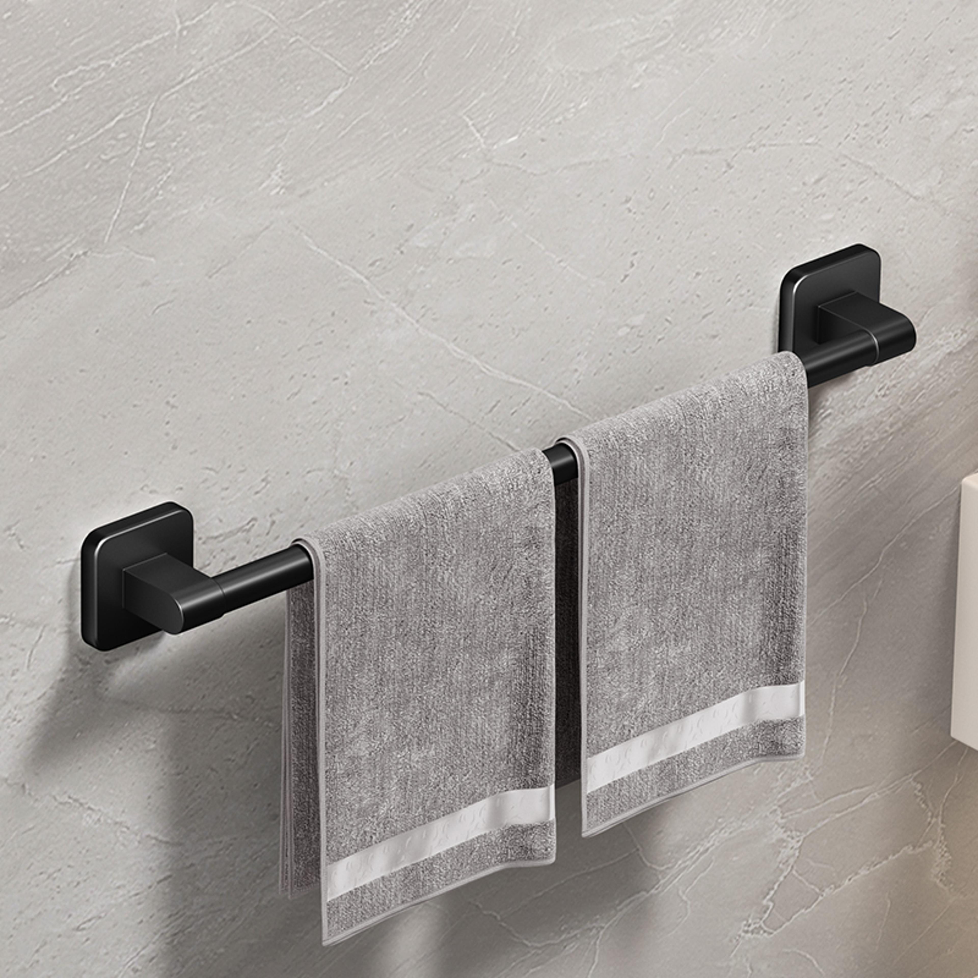 Self Adhesive Bathroom Towel Rack No Drilling Required Sturdy Towel Holder  Rail In White  Black Sp 4