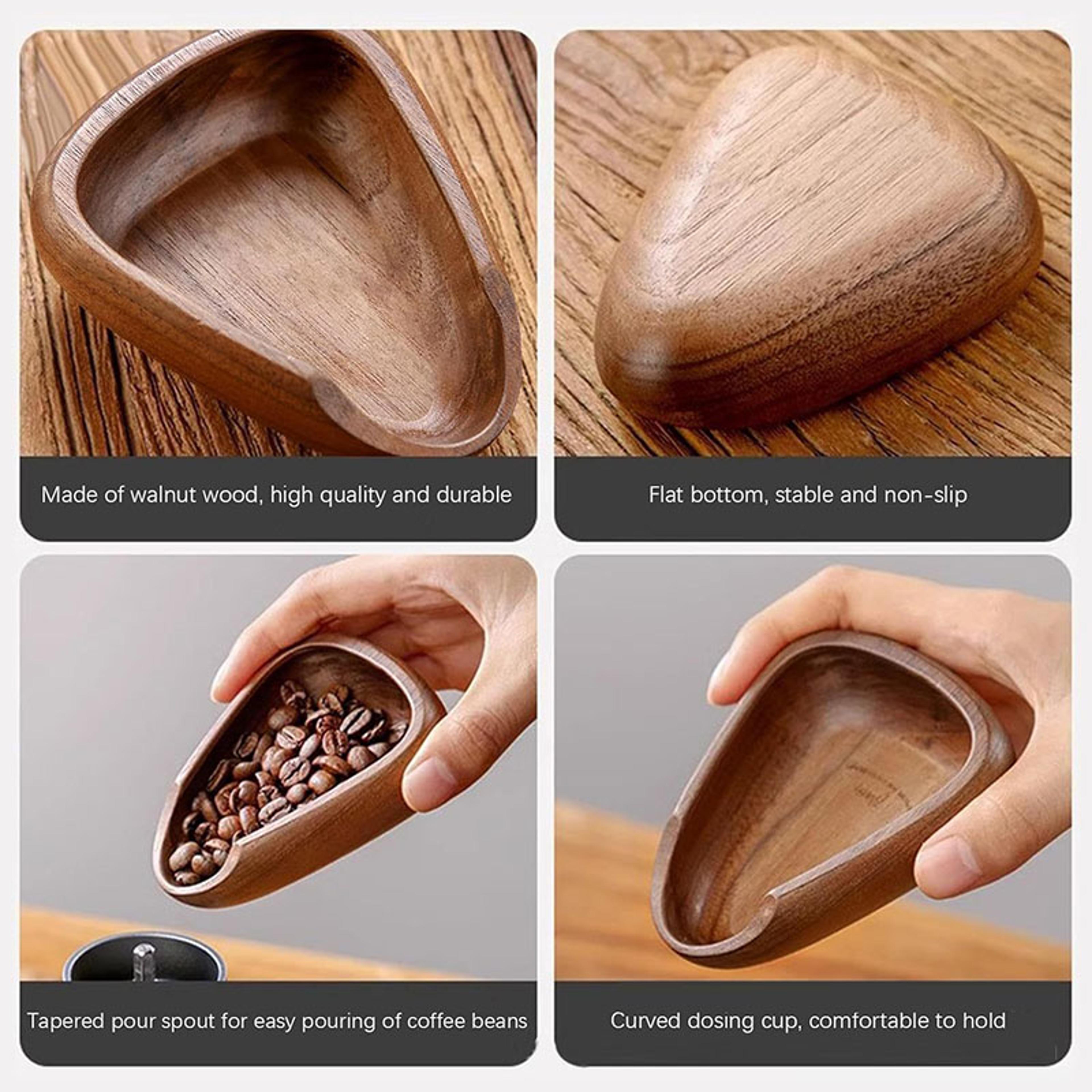 Premium Coffee Beans Dose Trays Solid Walnut Wood Espresso Dosing Cup  Tea Separator 3