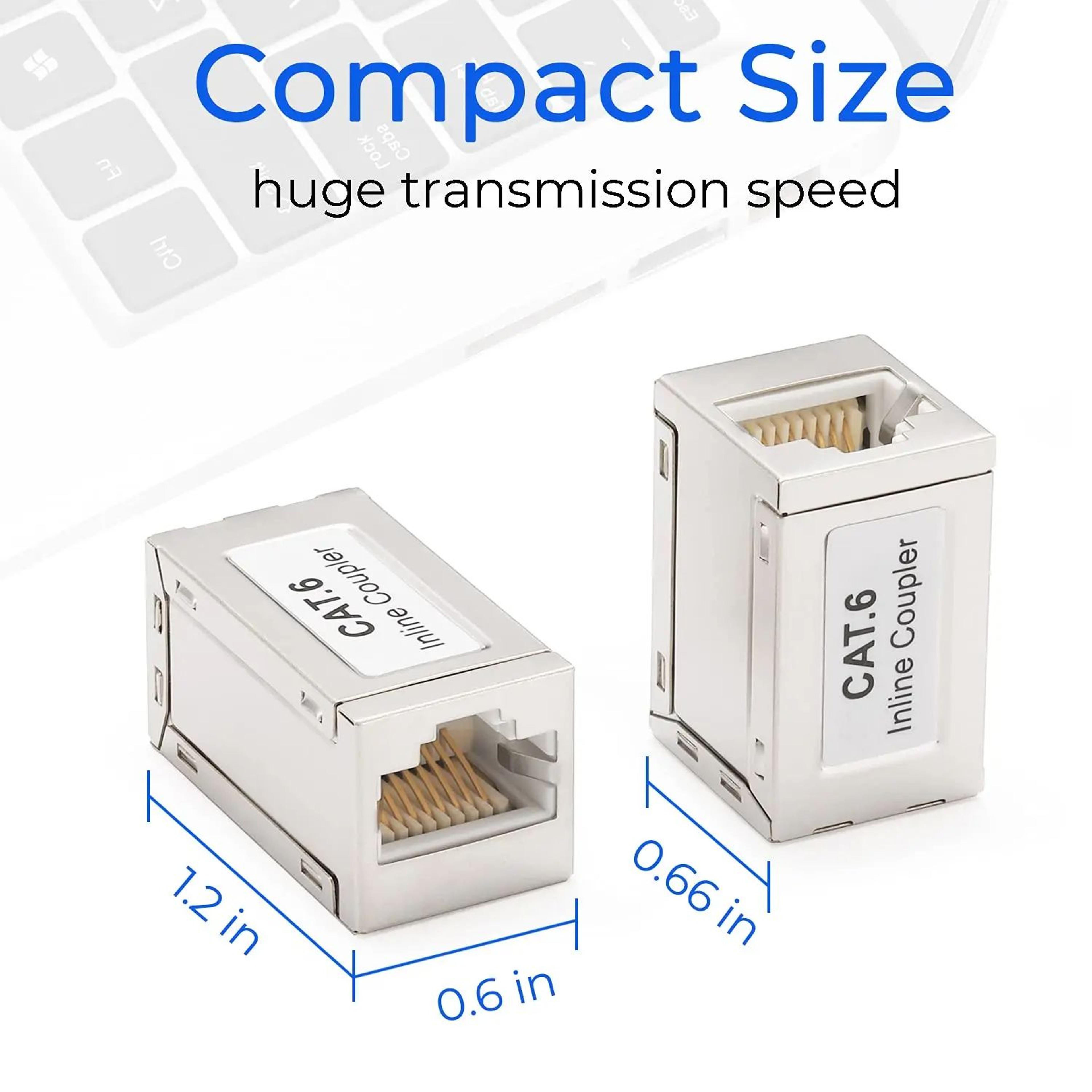 10Gbps Ethernet Extender  Coupler  Cat7Cat6Cat5e FemaletoFemale Connector  Long Range Signal Booste