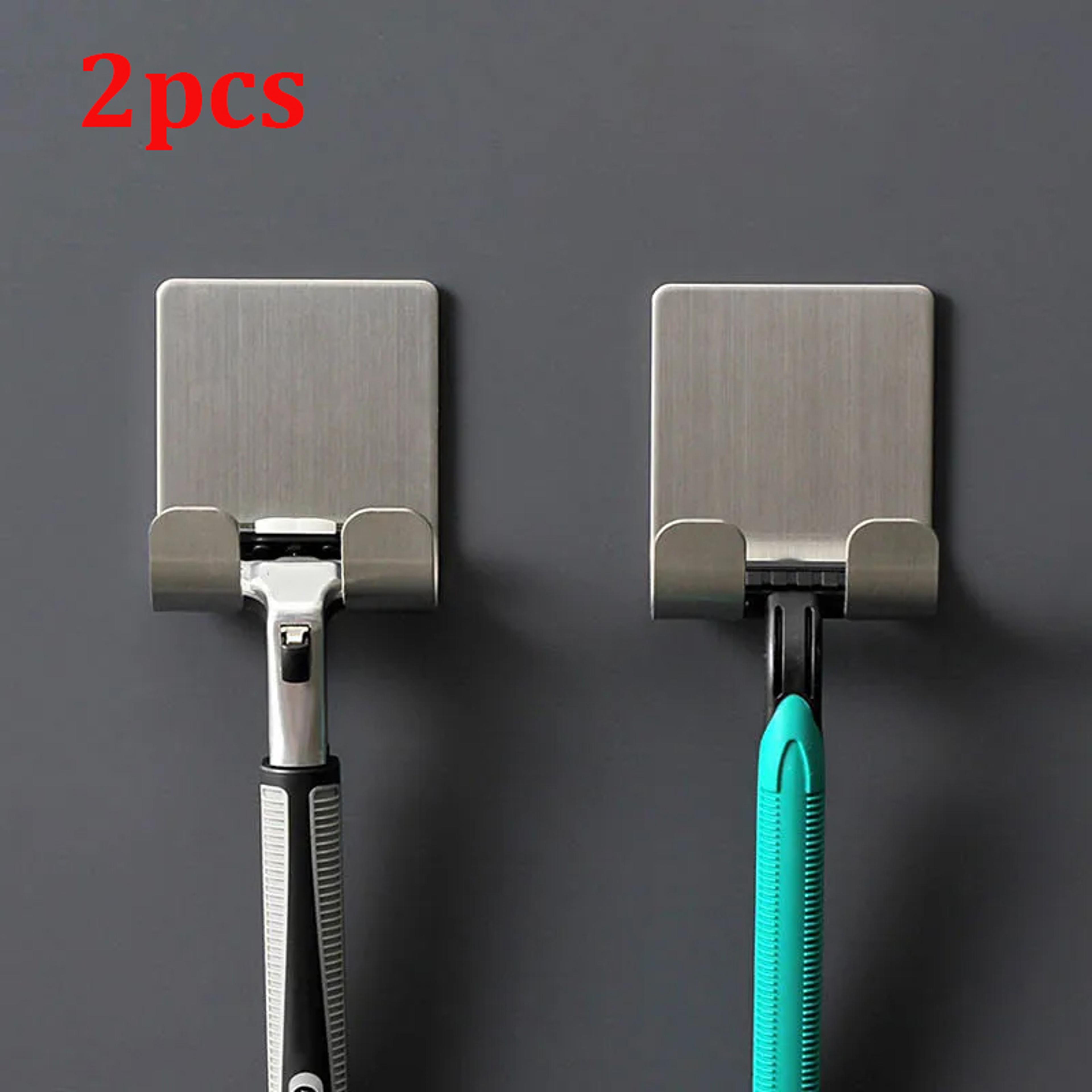 2 pack razor holder 304 stainless steel shaving razor stand shelf | bathroom organizer & storage rack for men