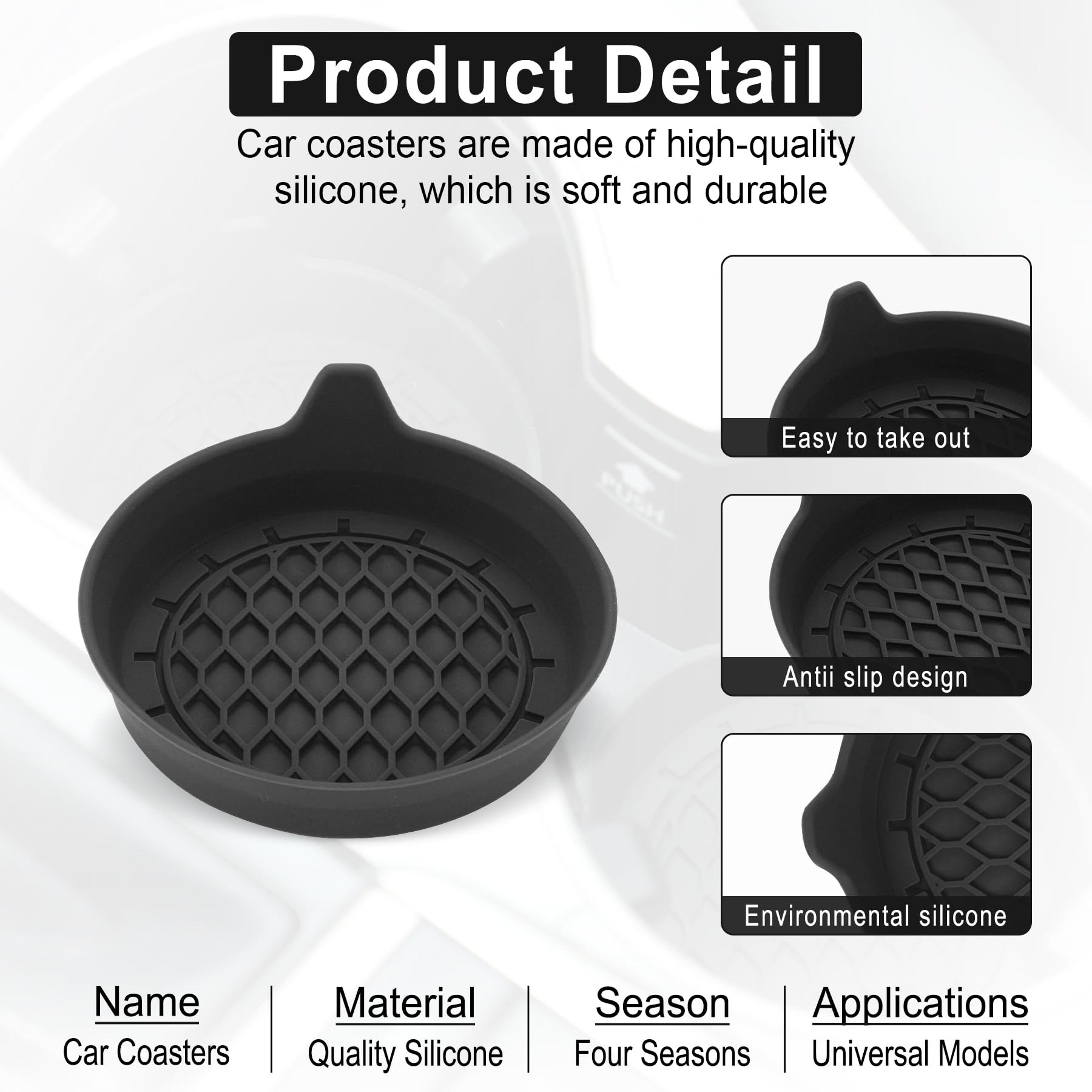 Universal Silicone Car Cup Holder Coaster NonSlip Insert AntiScratch  Silent Cup Pad For Auto Inter 2