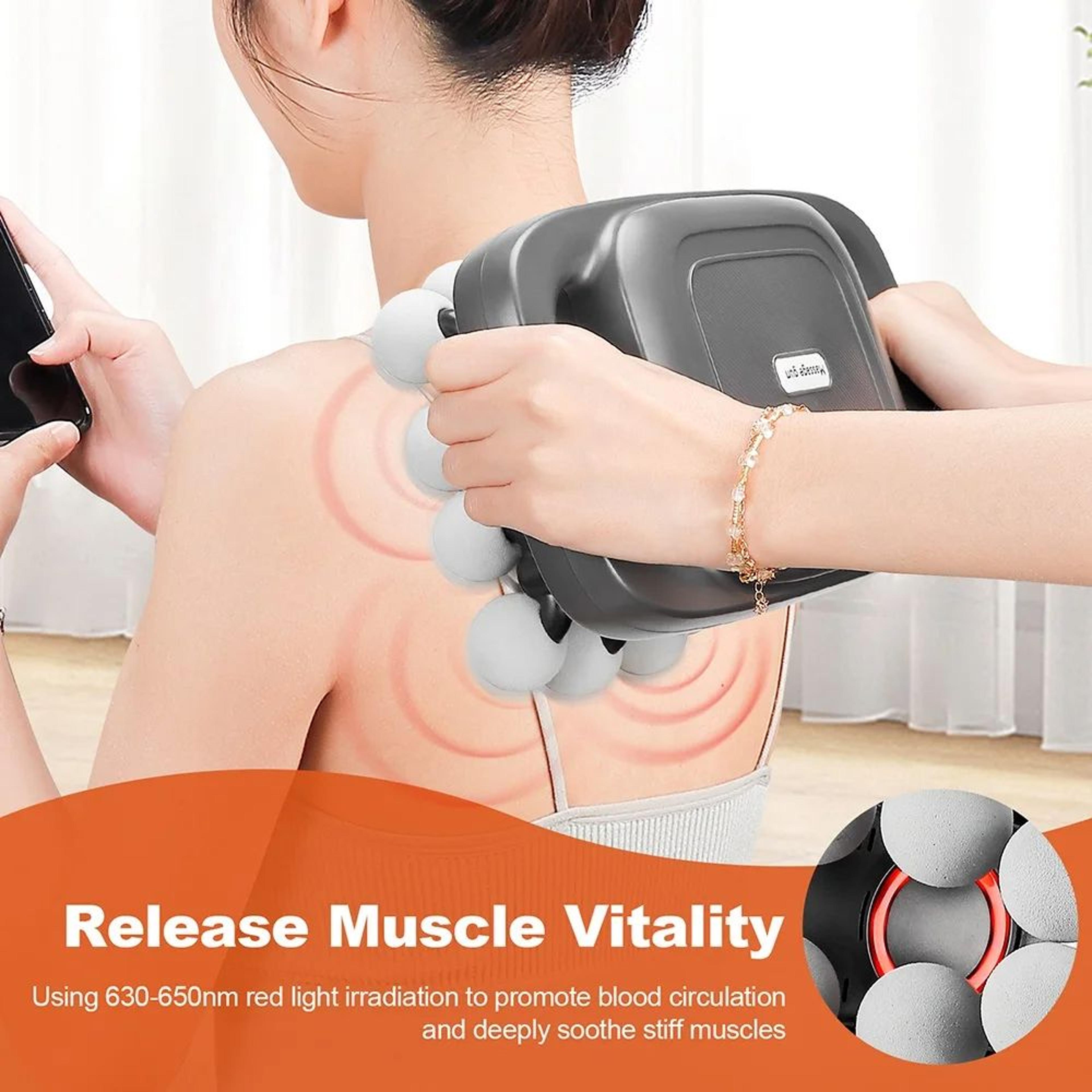 high-frequency vibration fascia gun muscle massage gun, 8 heads, deep tissue neck, shoulder, back & waist massager