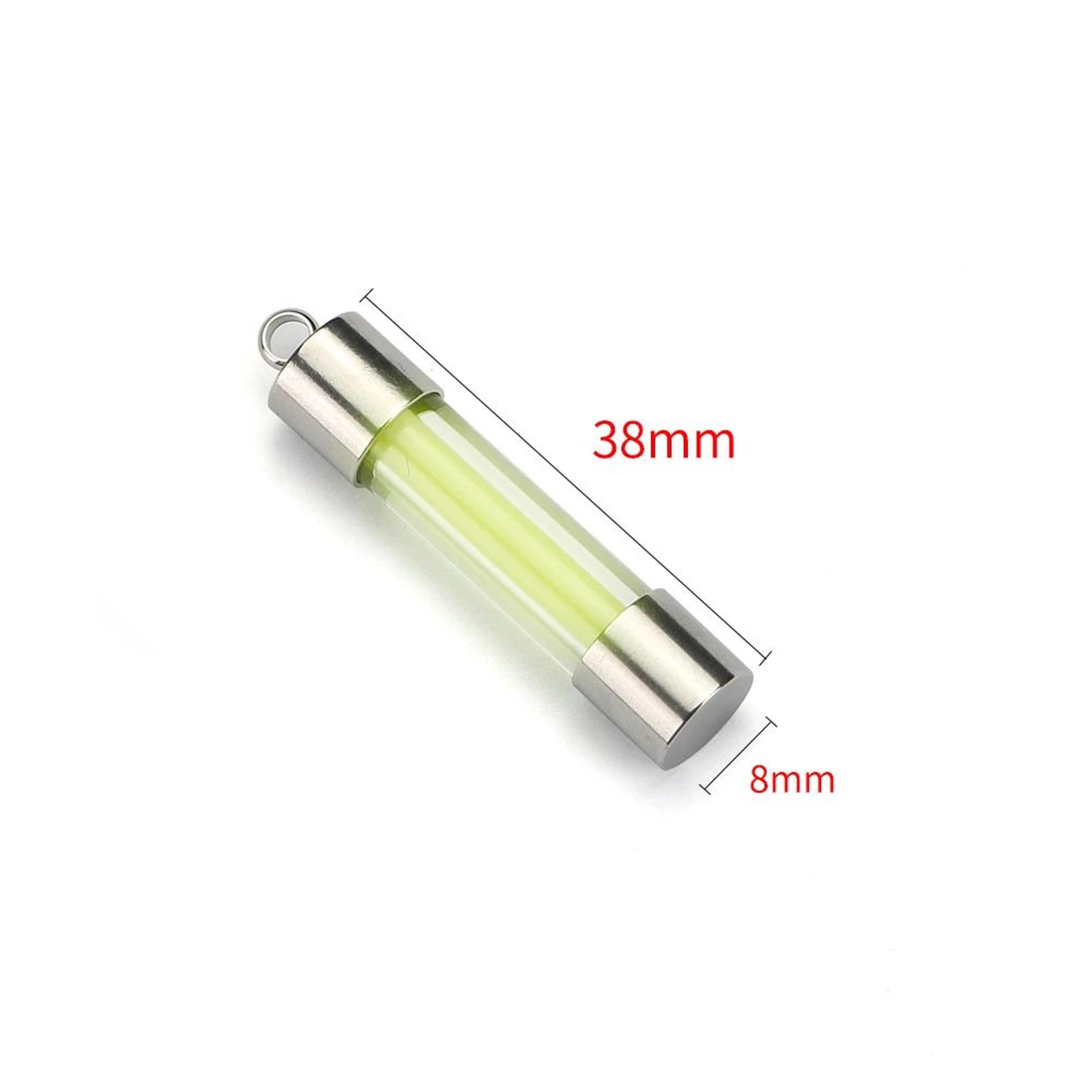 Outdoor Signal Light Luminous Tube Pendant EDC Keychain Durable Stainless Steel  Glass Material Lum 5