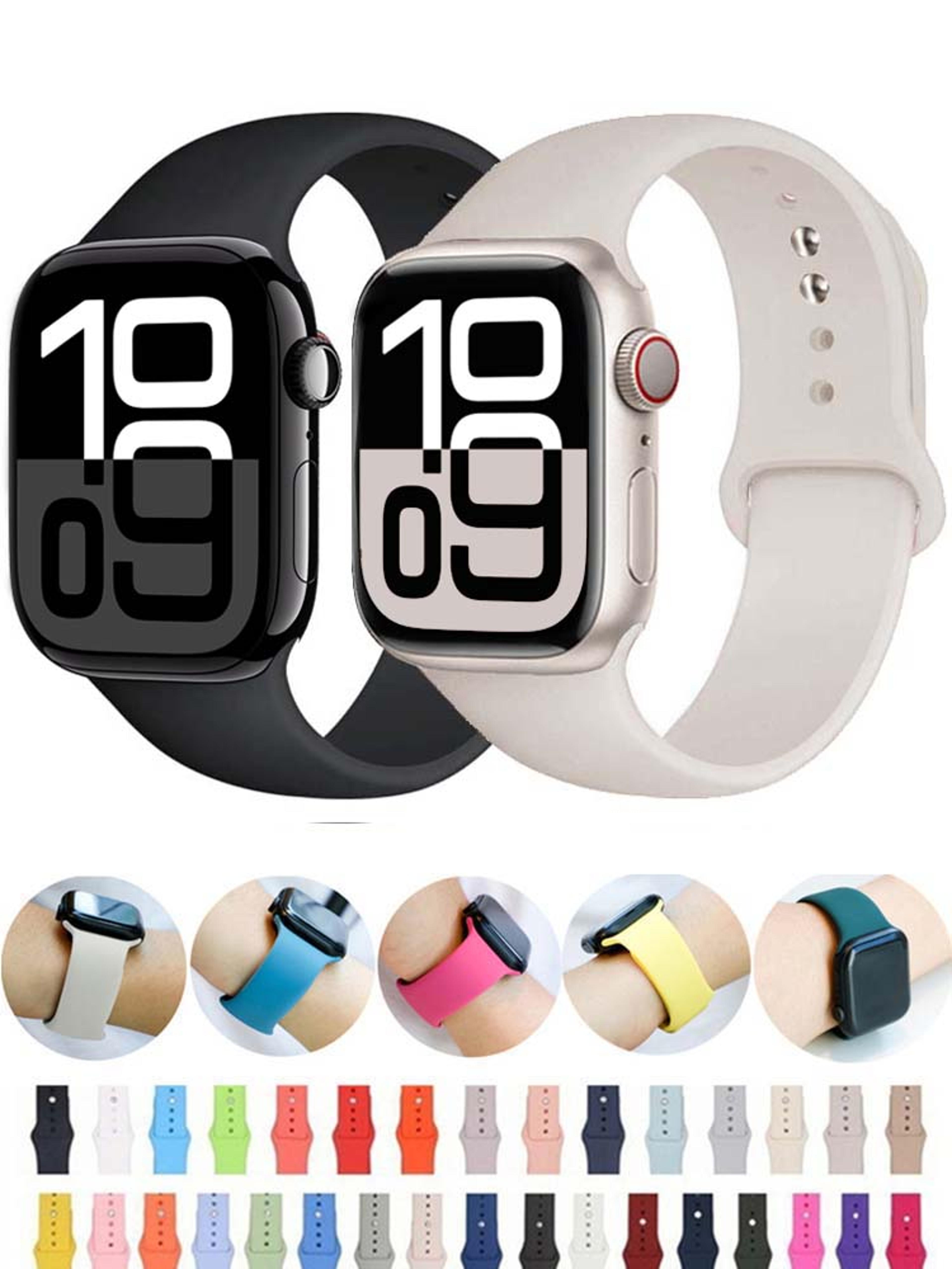 universal straps for apple watch band, soft silicone correa bracelet for iwatch se, series & ultra