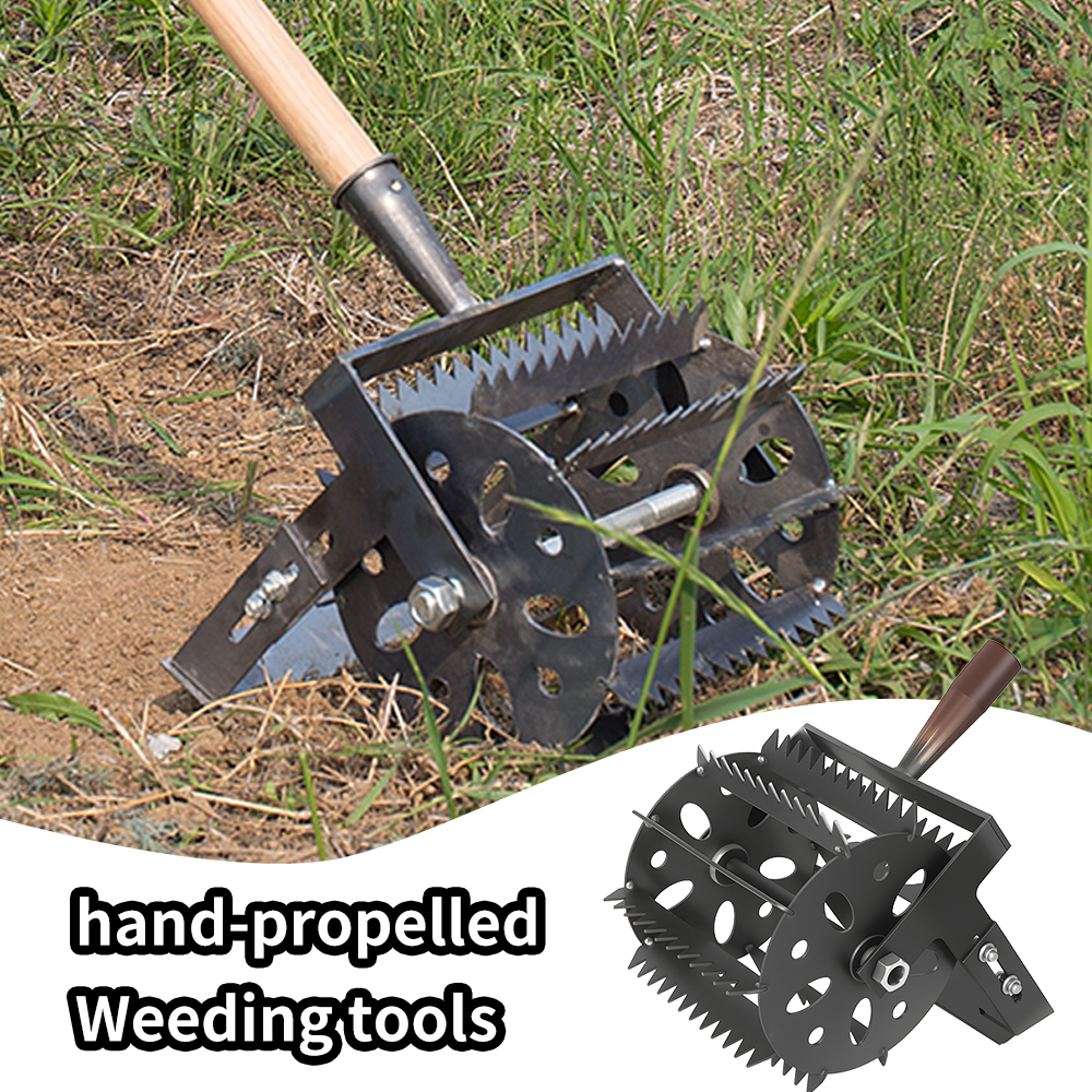 hand push hoe weeder manganese steel weed machine