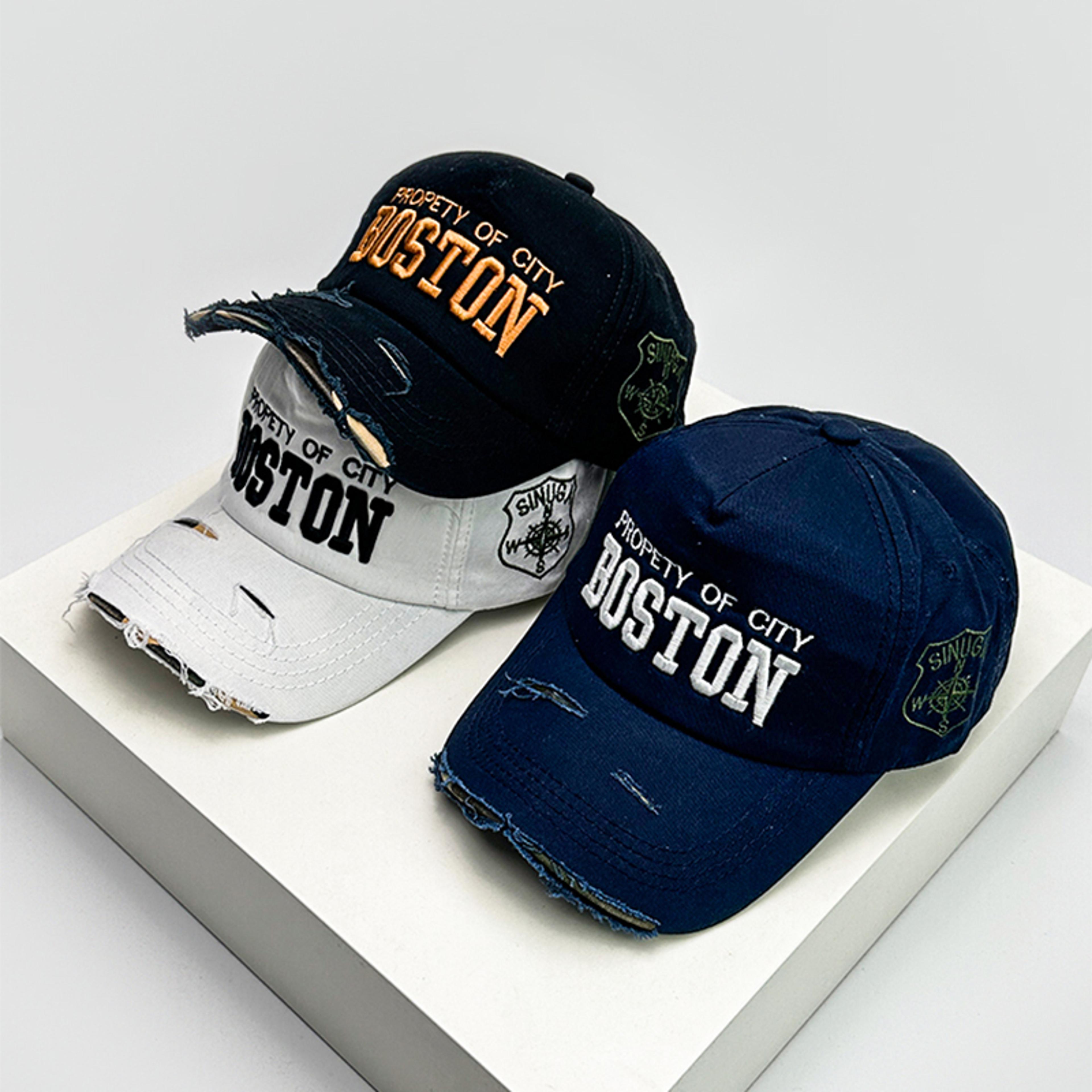 new unisex letter embroidery baseball hats, breathable personal sunshade peaked caps, versatile fashion retro style