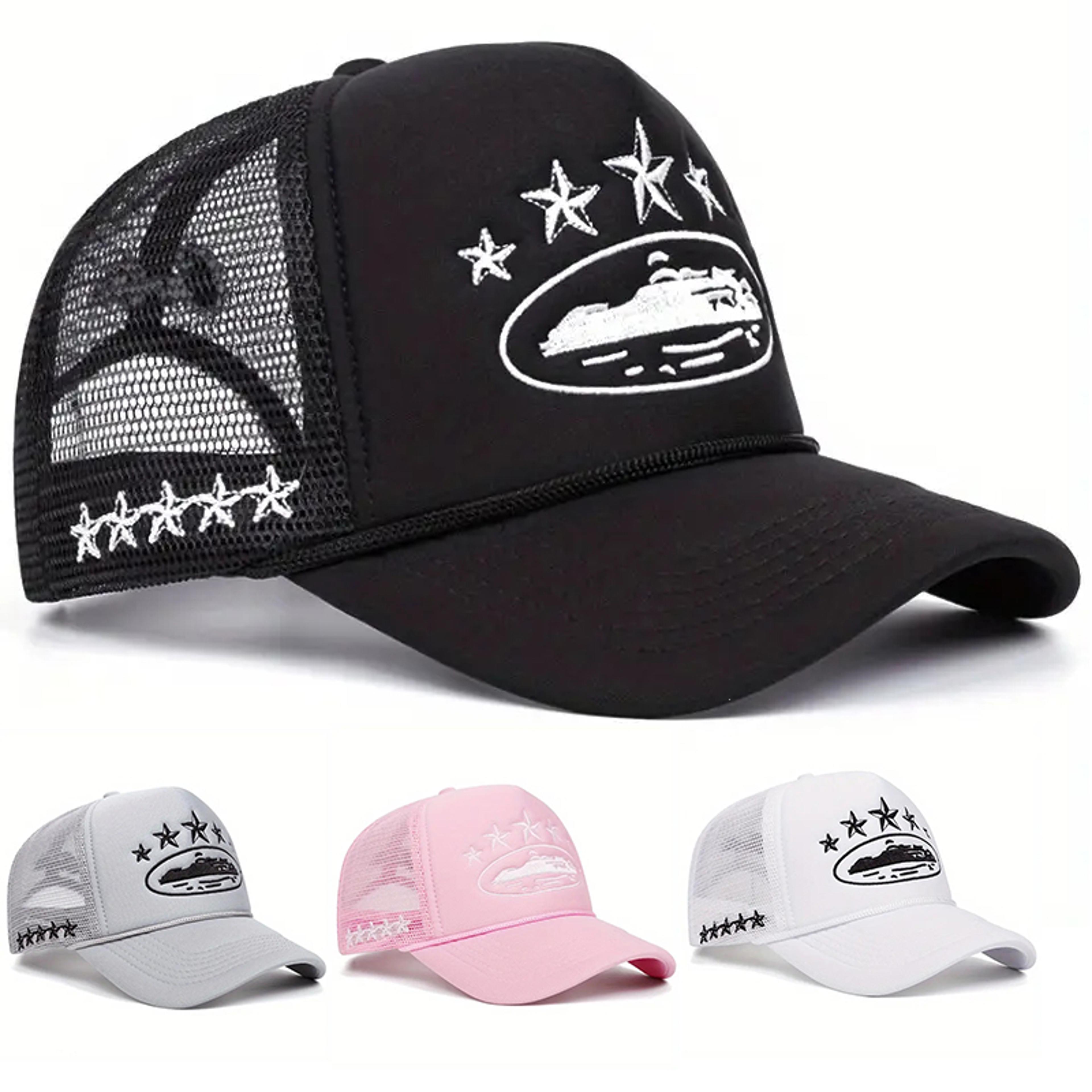 men and women outdoor sports event mesh baseball caps, fashionable simple star embroidered sponge casual hats