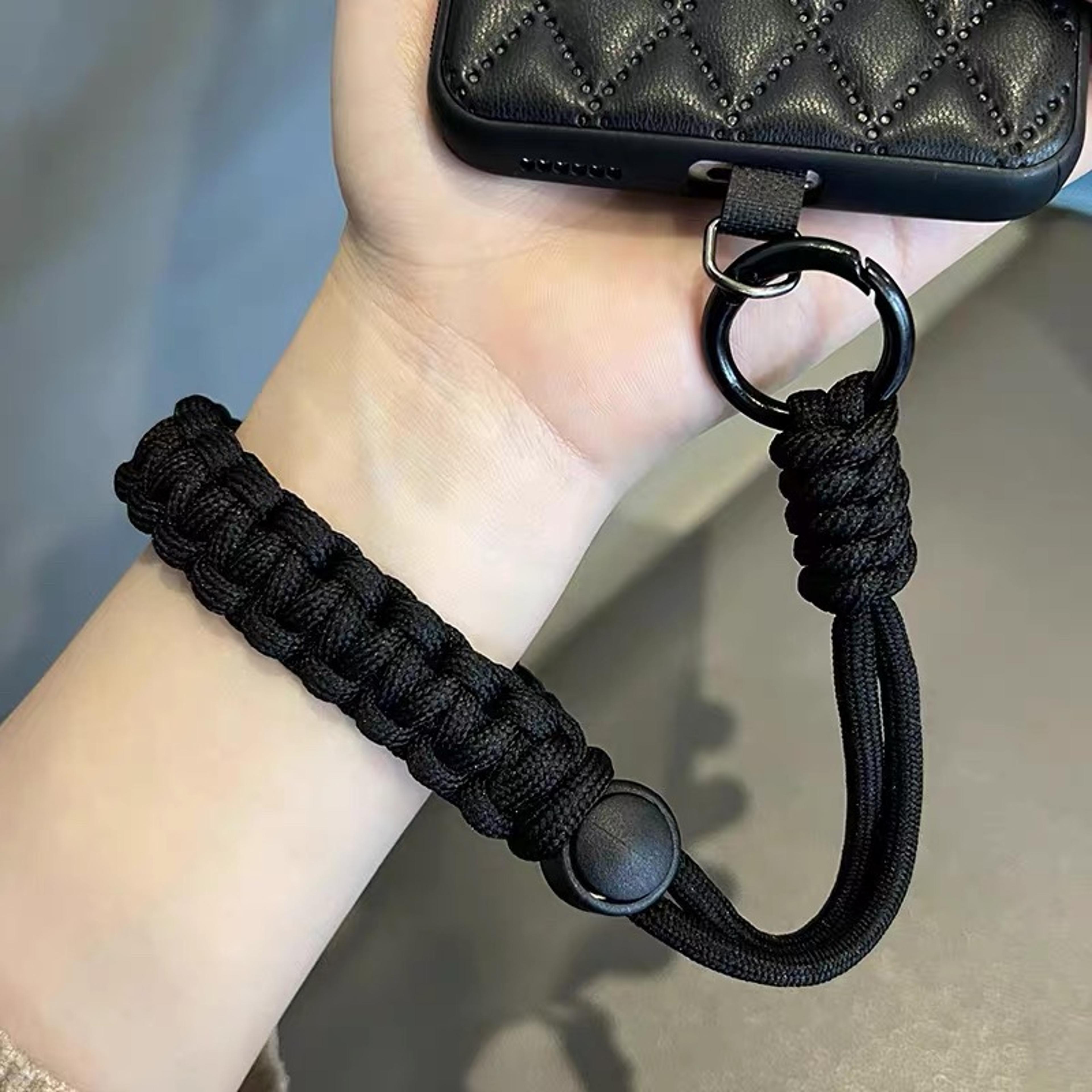 adjustable handwoven universal mobile phone wrist strap, outdoor short lanyard, anti-drop rope for any phone case