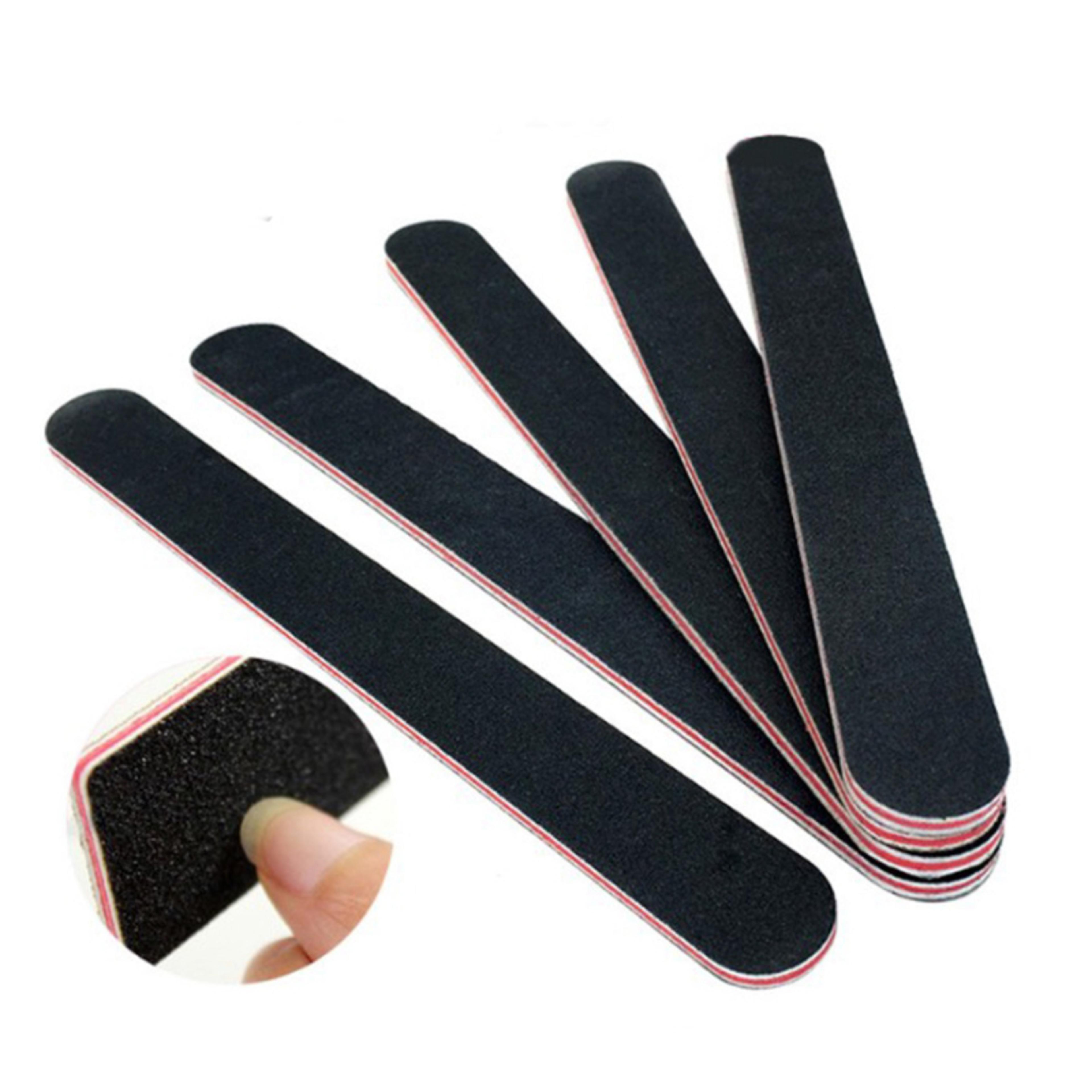 professional nail buffer nailfile black sandpaper, strong straight lime, 100 180 angle buffing sanding files for salon