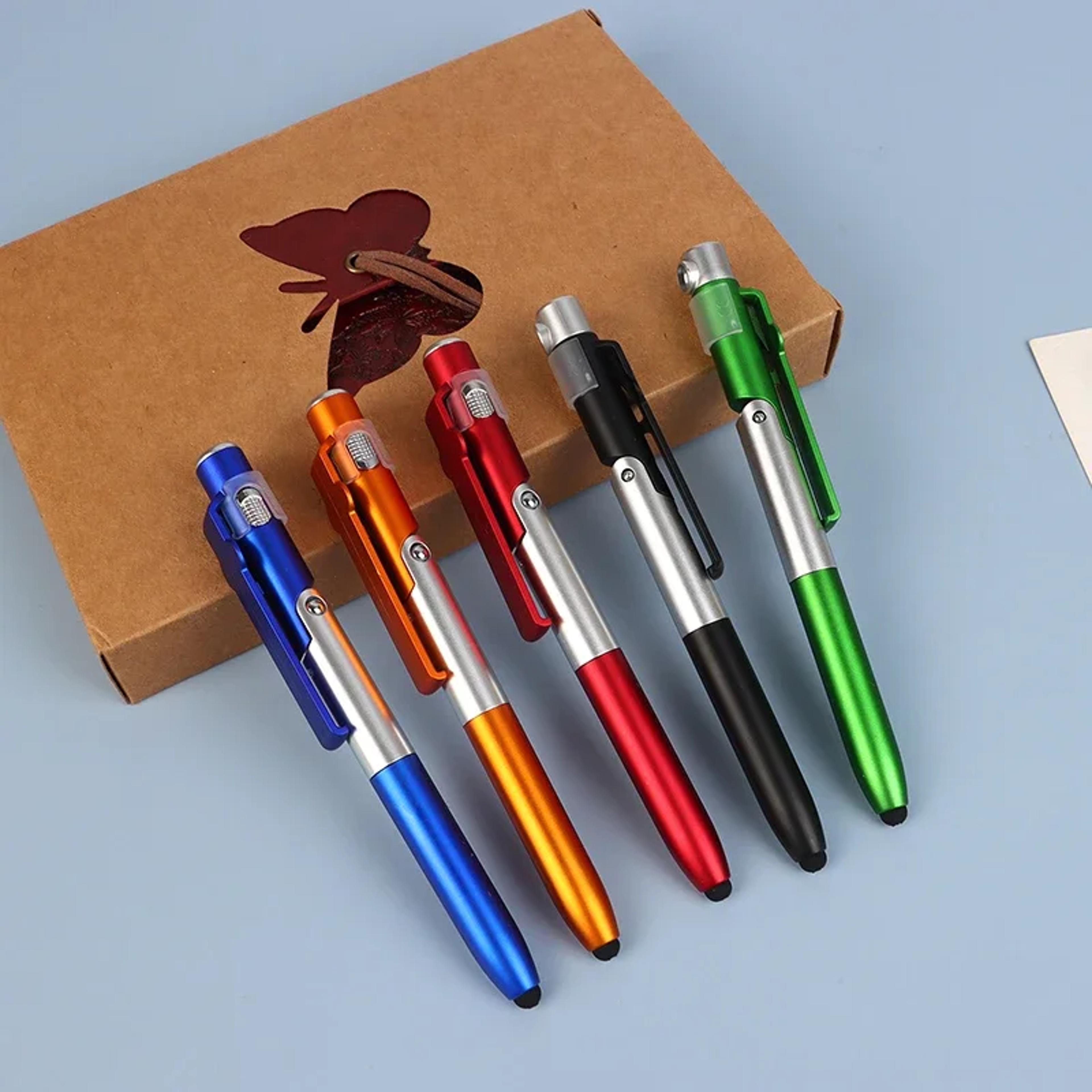 Multi Function 4 In 1 Stylus Pen Ballpoint Pen Capacitive Stylus With Flashlight And Phone Holder S 5