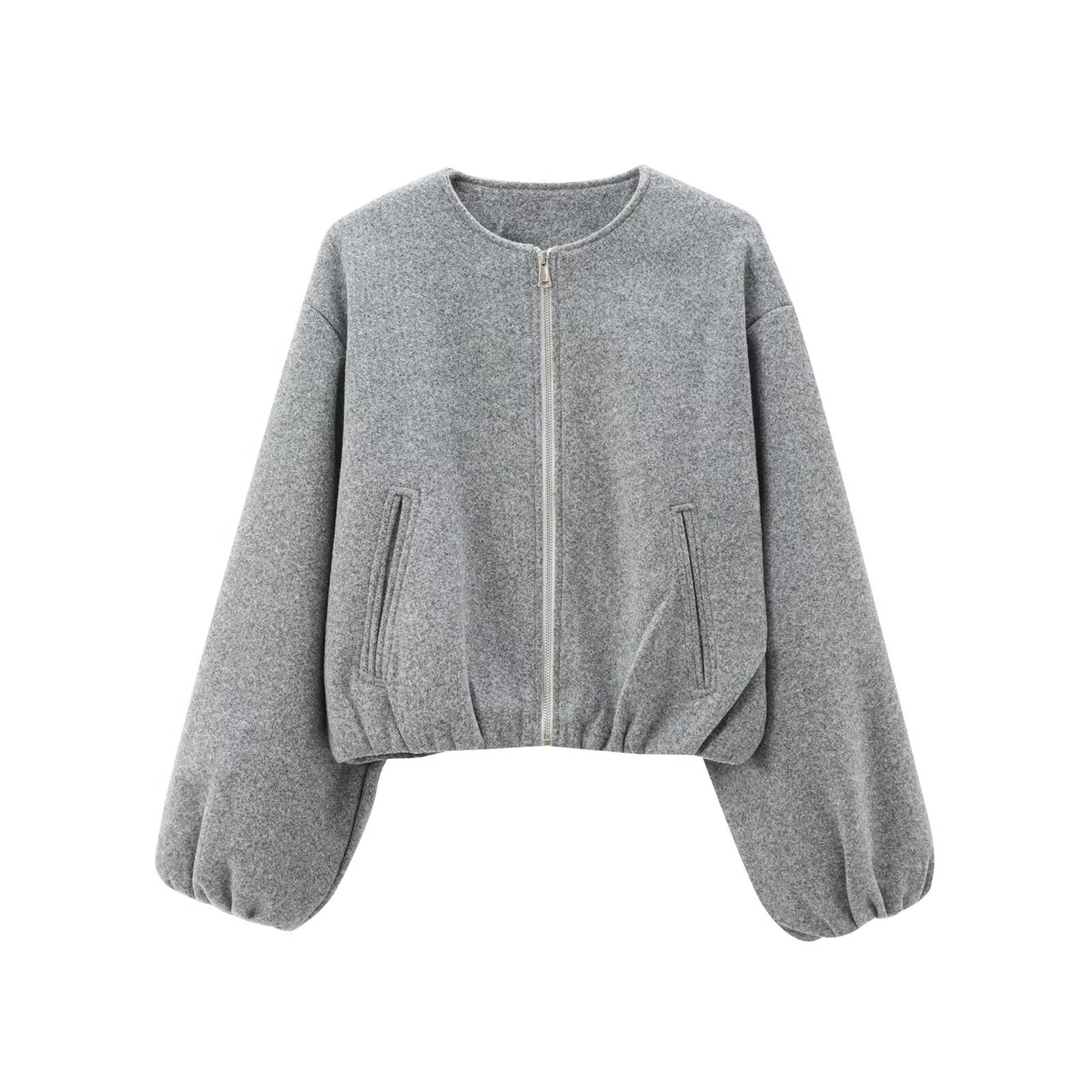 Trendy MUJER Red Bomber Jacket Soft Cropped Jacket For Women Sports Style Zipper Outerwear 2