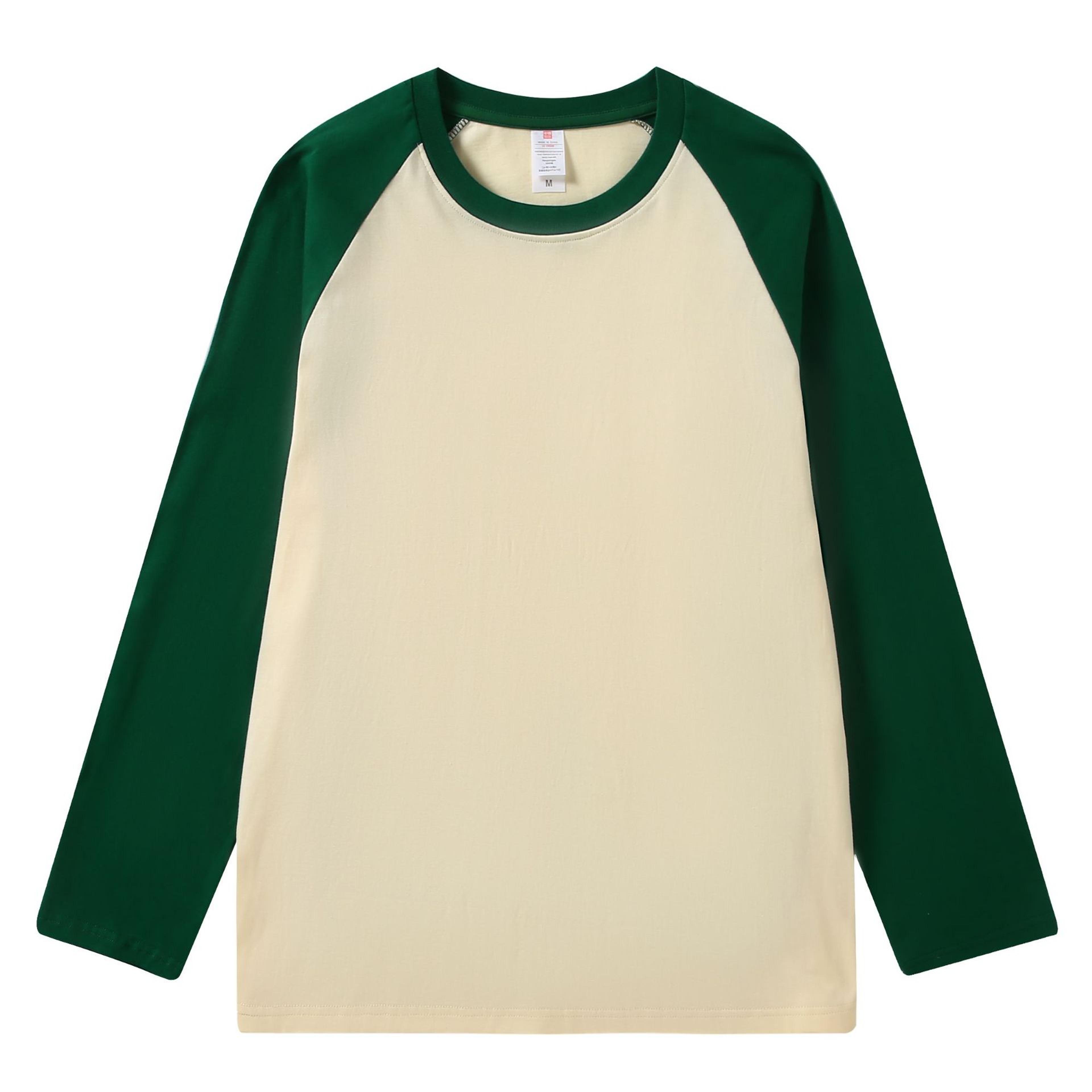 Retro Mens T Shirt Pure Cotton Long Sleeve Top Loose Fit US Style Splicing Shoulder Sleeve Design 8